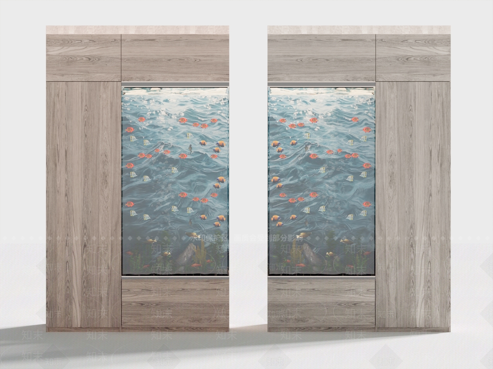 现代高柜鱼缸3D模型下载【ID:1154583509】