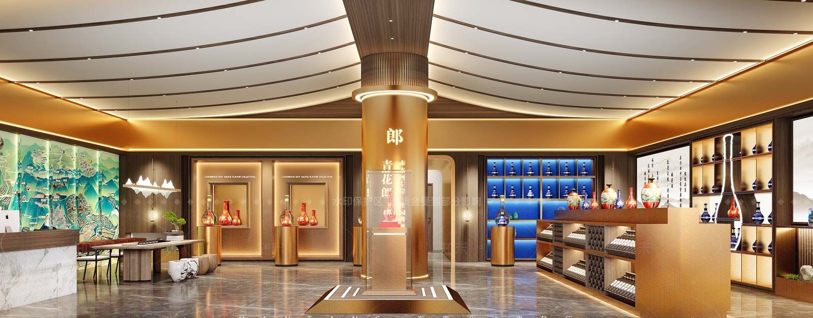 新中式烟酒店3D模型下载【ID:1154584322】
