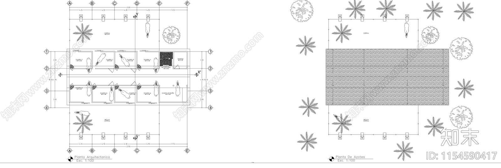 马场建筑cad施工图下载【ID:1154590417】