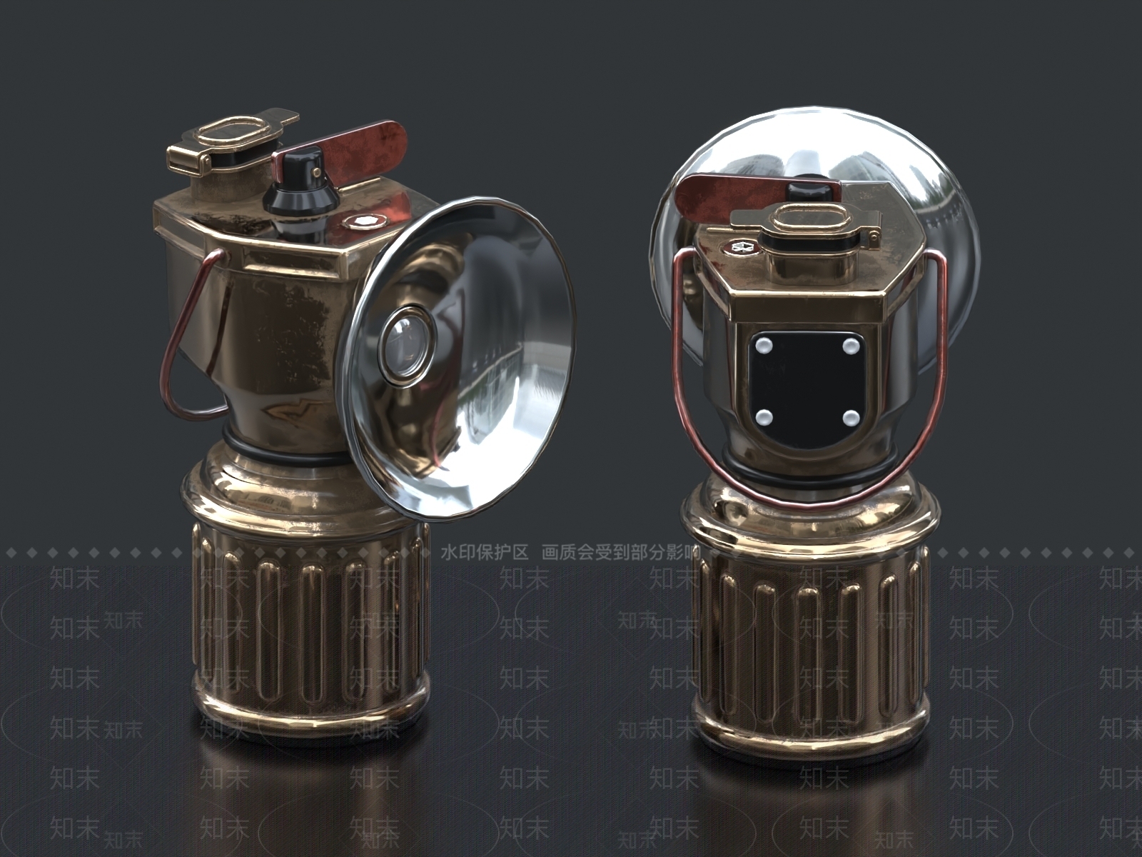 工业风矿工灯3D模型下载【ID:1154590619】