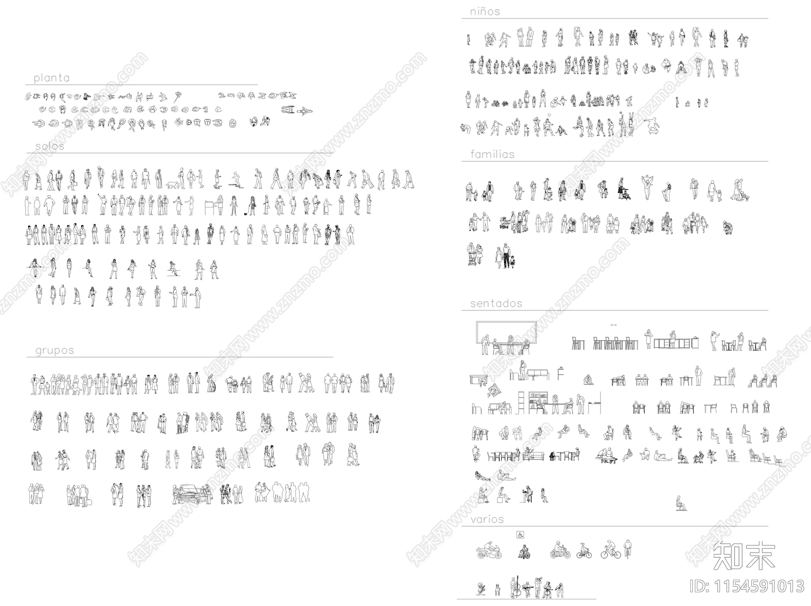 各种人物cad施工图下载【ID:1154591013】