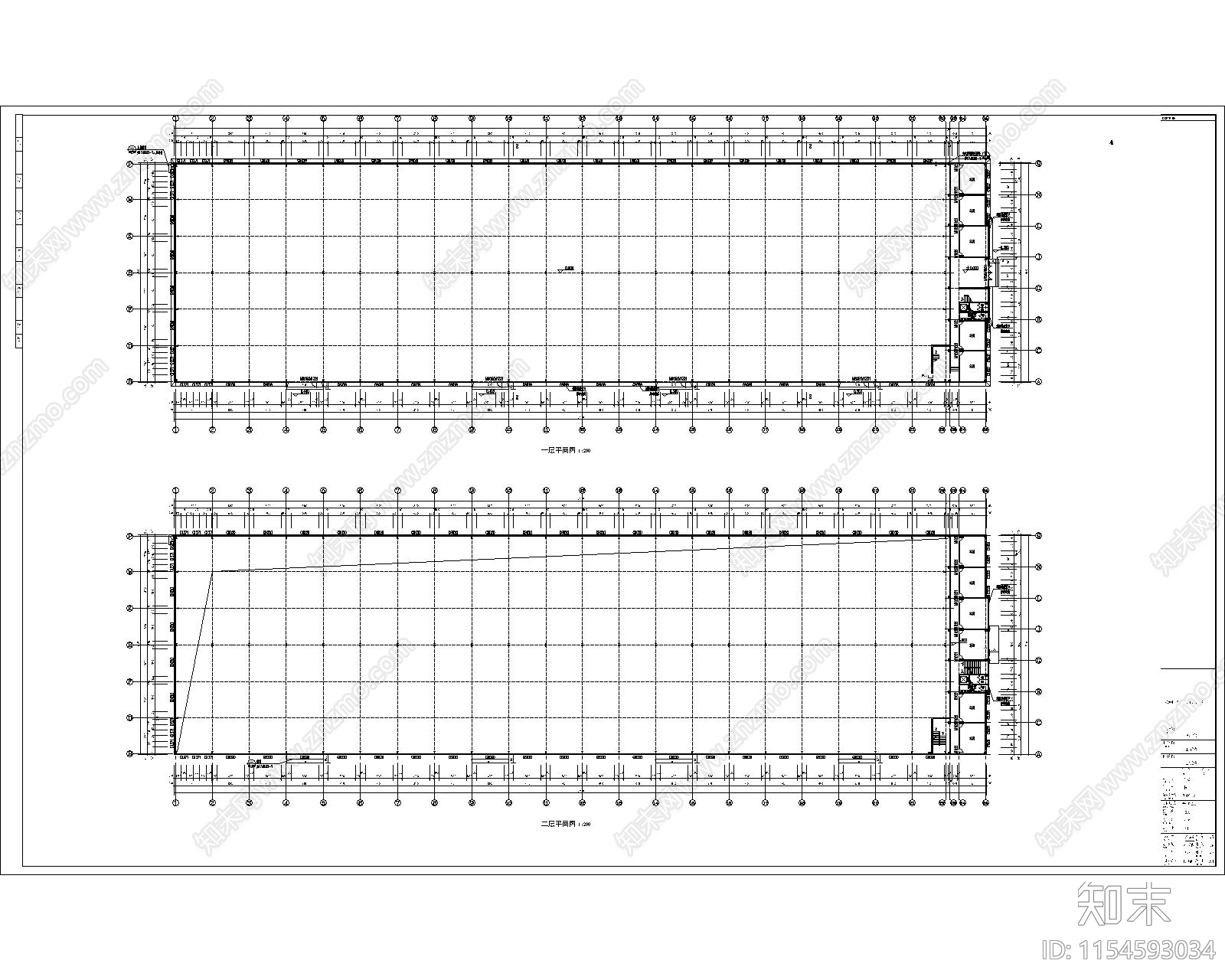 9400平工业厂房建筑cad施工图下载【ID:1154593034】