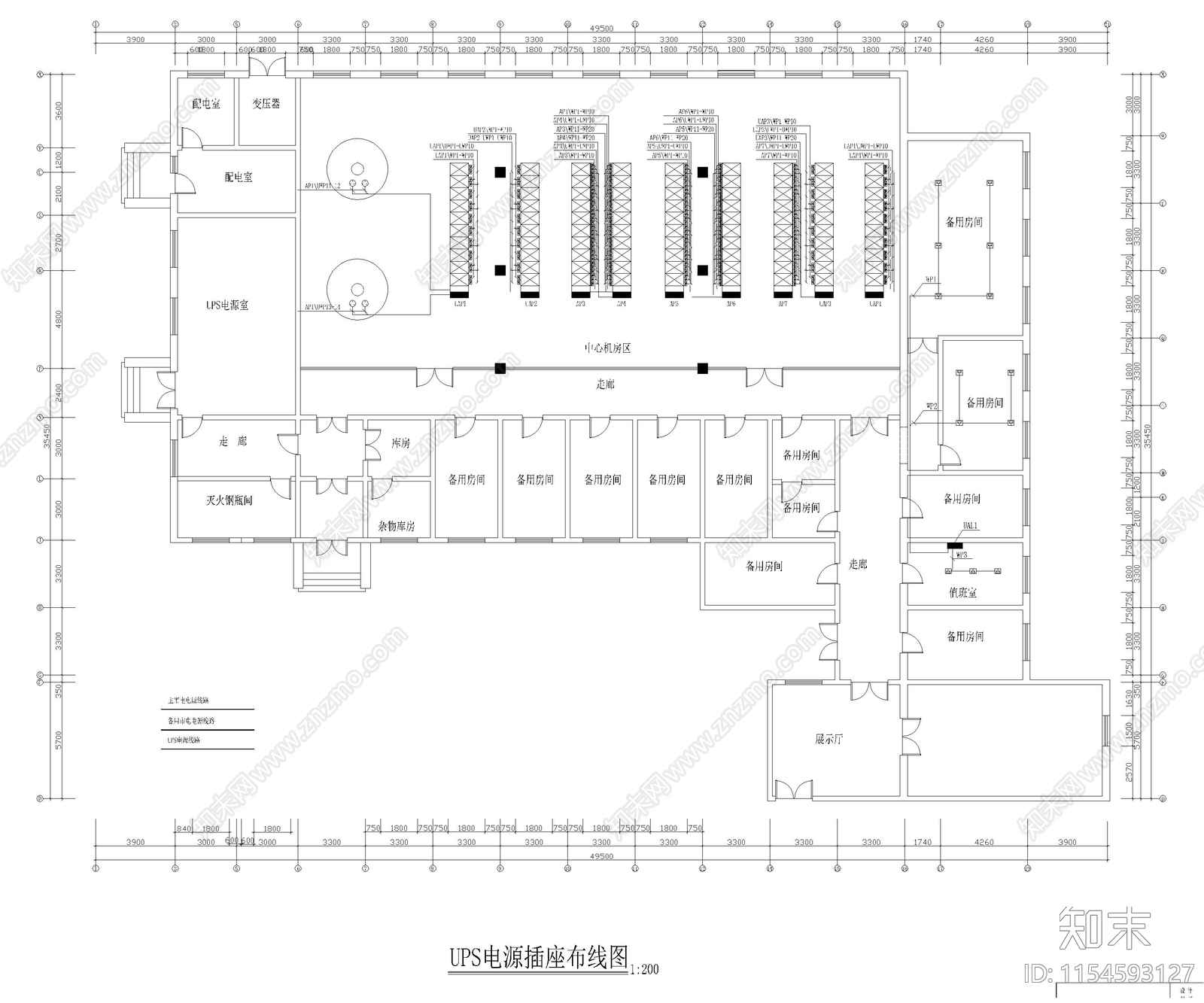 计算机房配电图电气工程cad施工图下载【ID:1154593127】