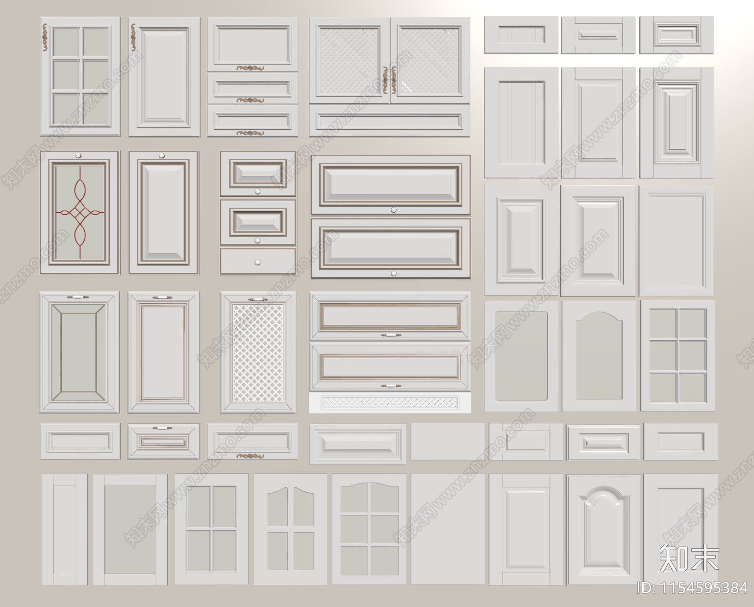 简欧柜门门板SU模型下载【ID:1154595384】