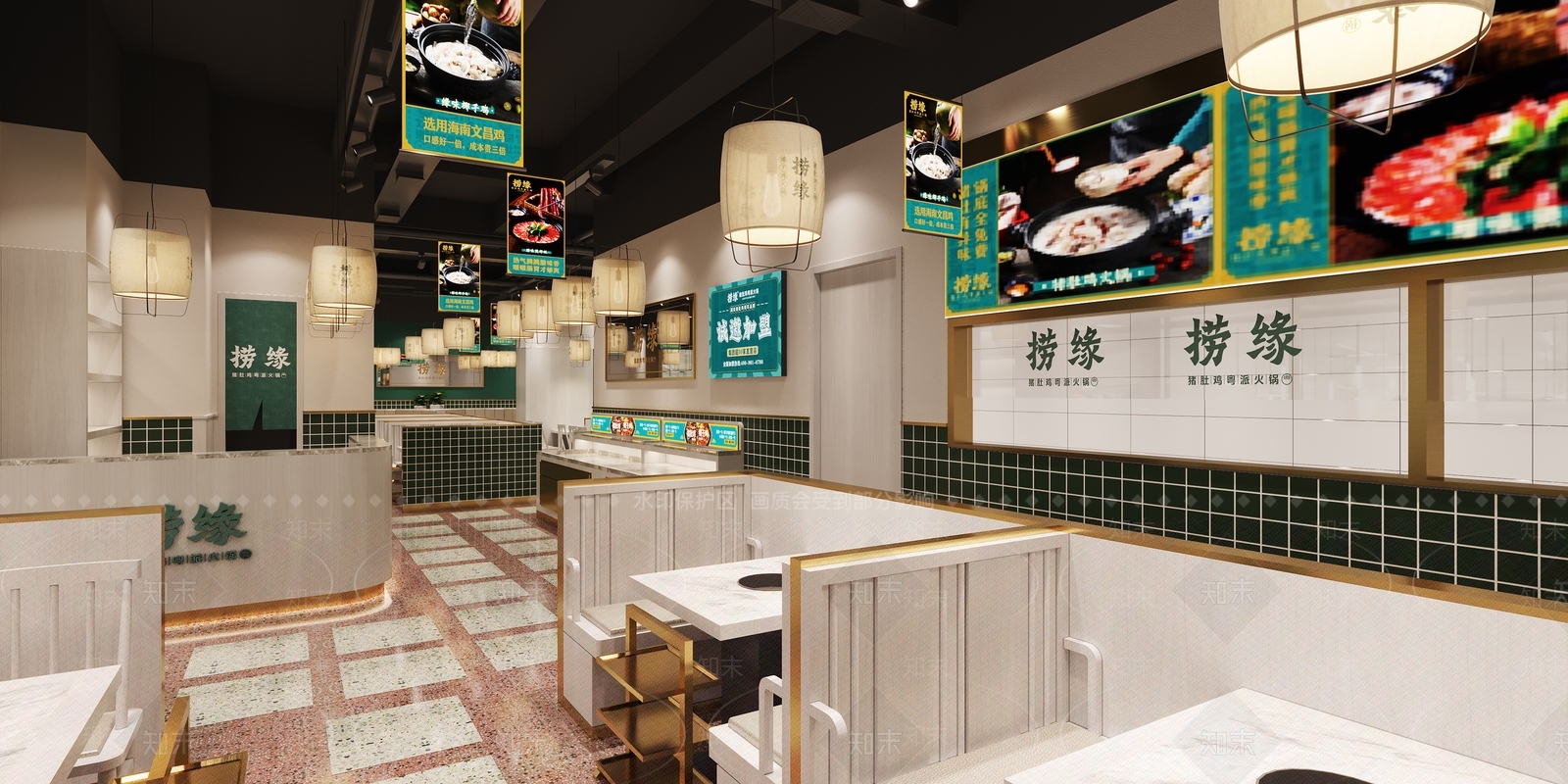 新中式火锅店SU模型下载【ID:1154597781】