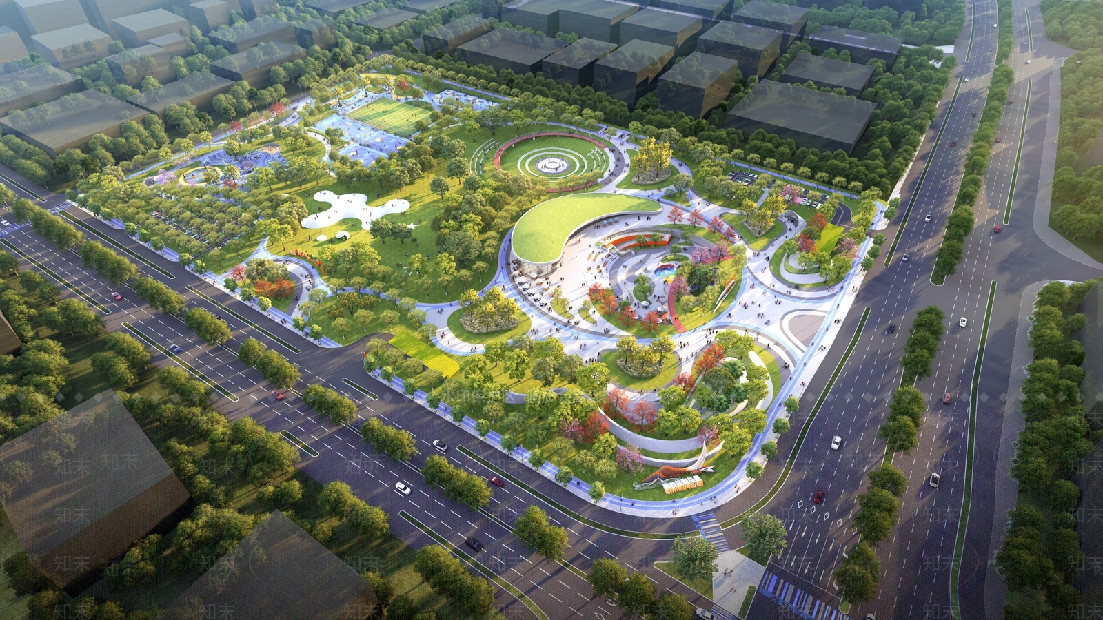 现代体育公园SU模型下载【ID:1154600079】