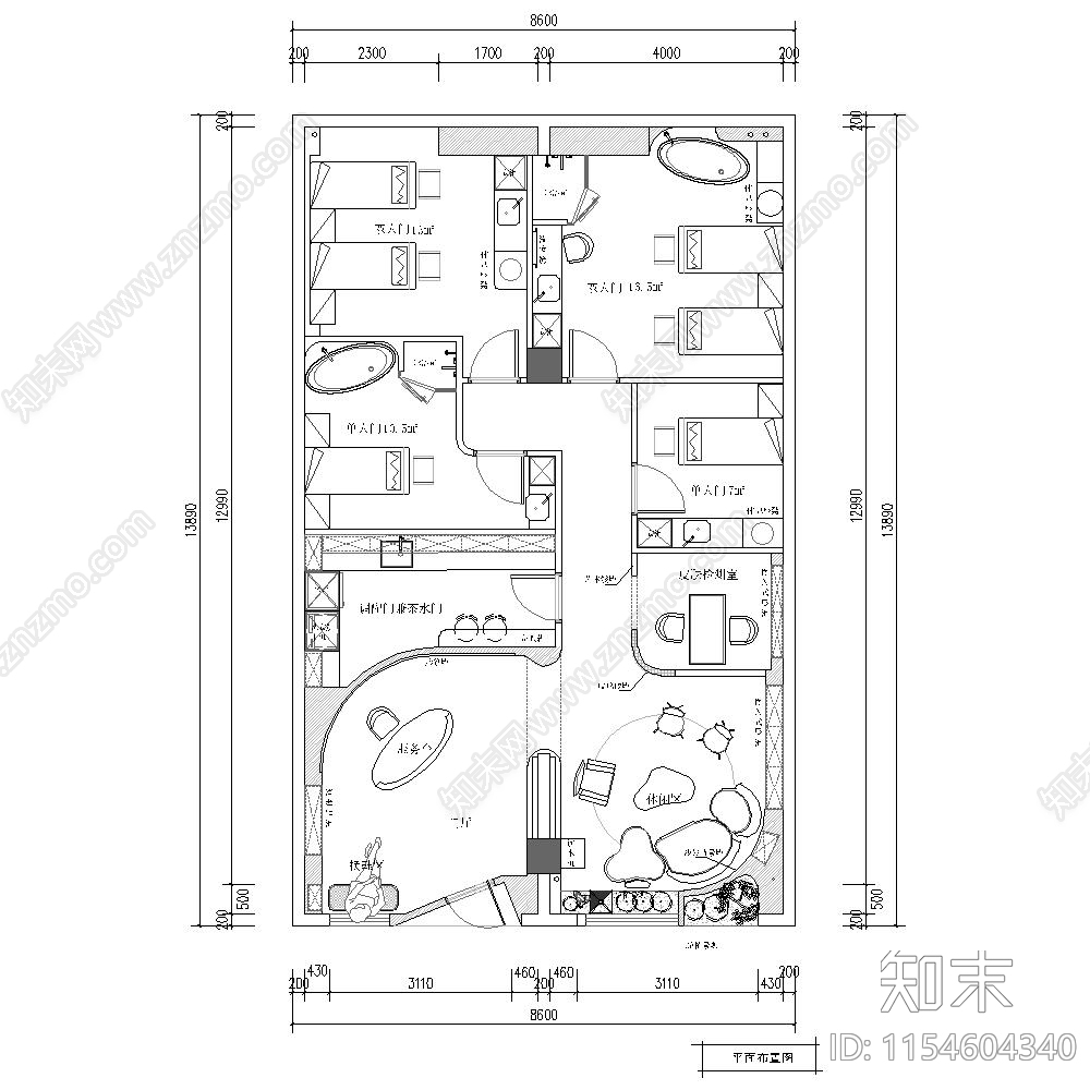 美容院室内cad施工图下载【ID:1154604340】