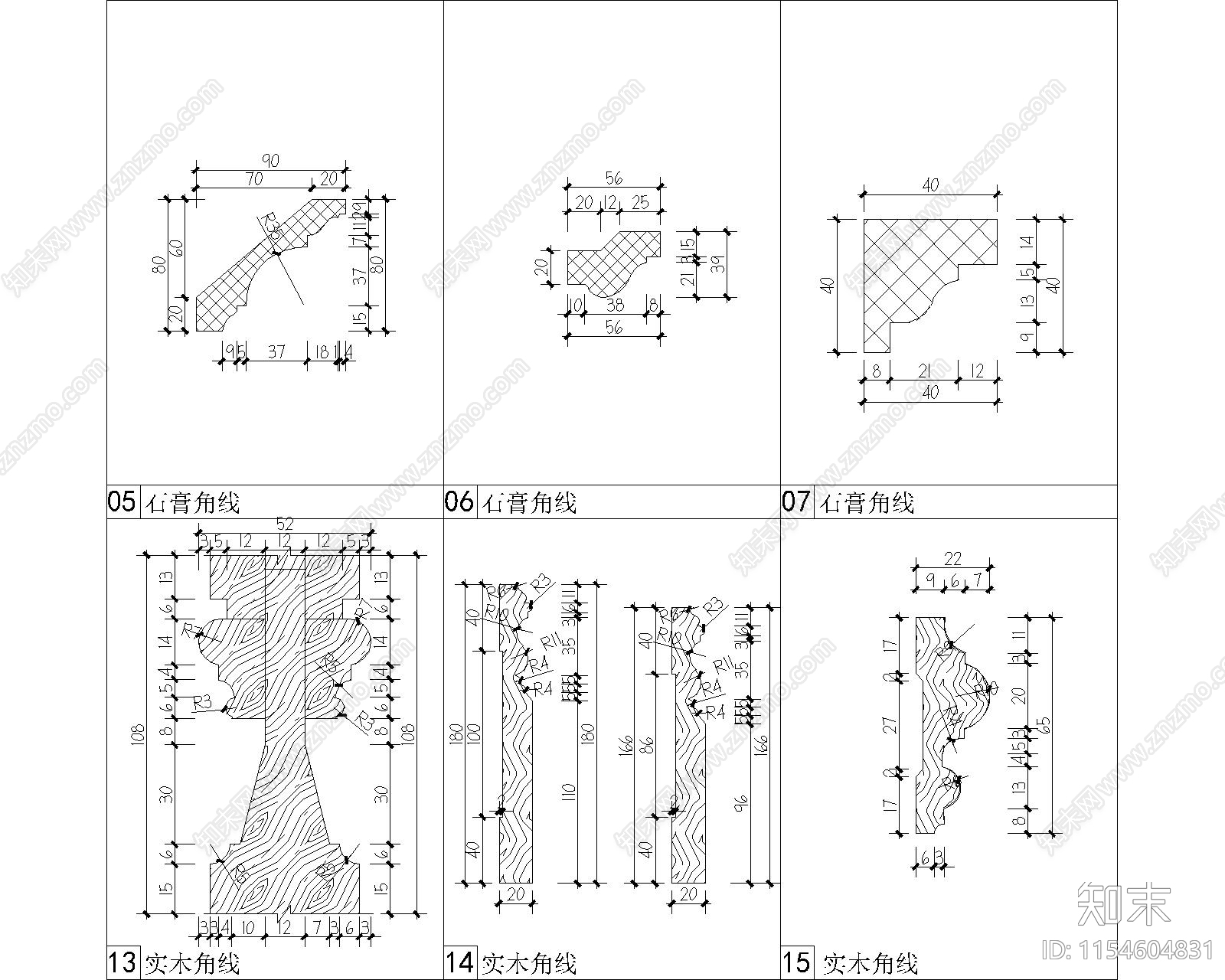 装饰线平面图快cad施工图下载【ID:1154604831】