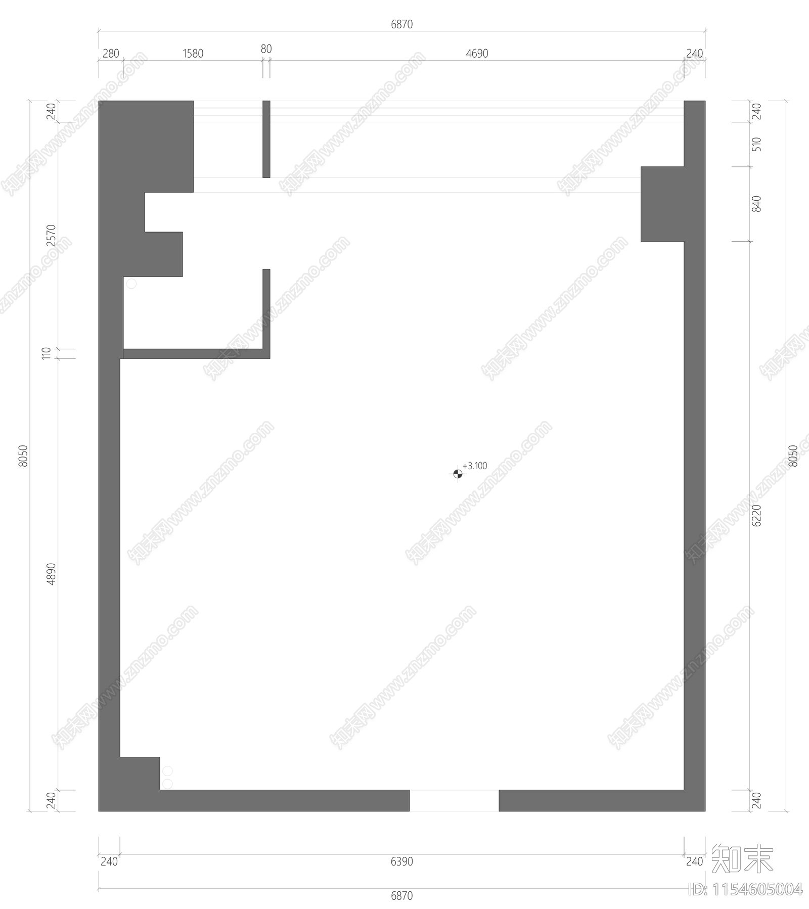 公寓设计彩平图施工图下载【ID:1154605004】