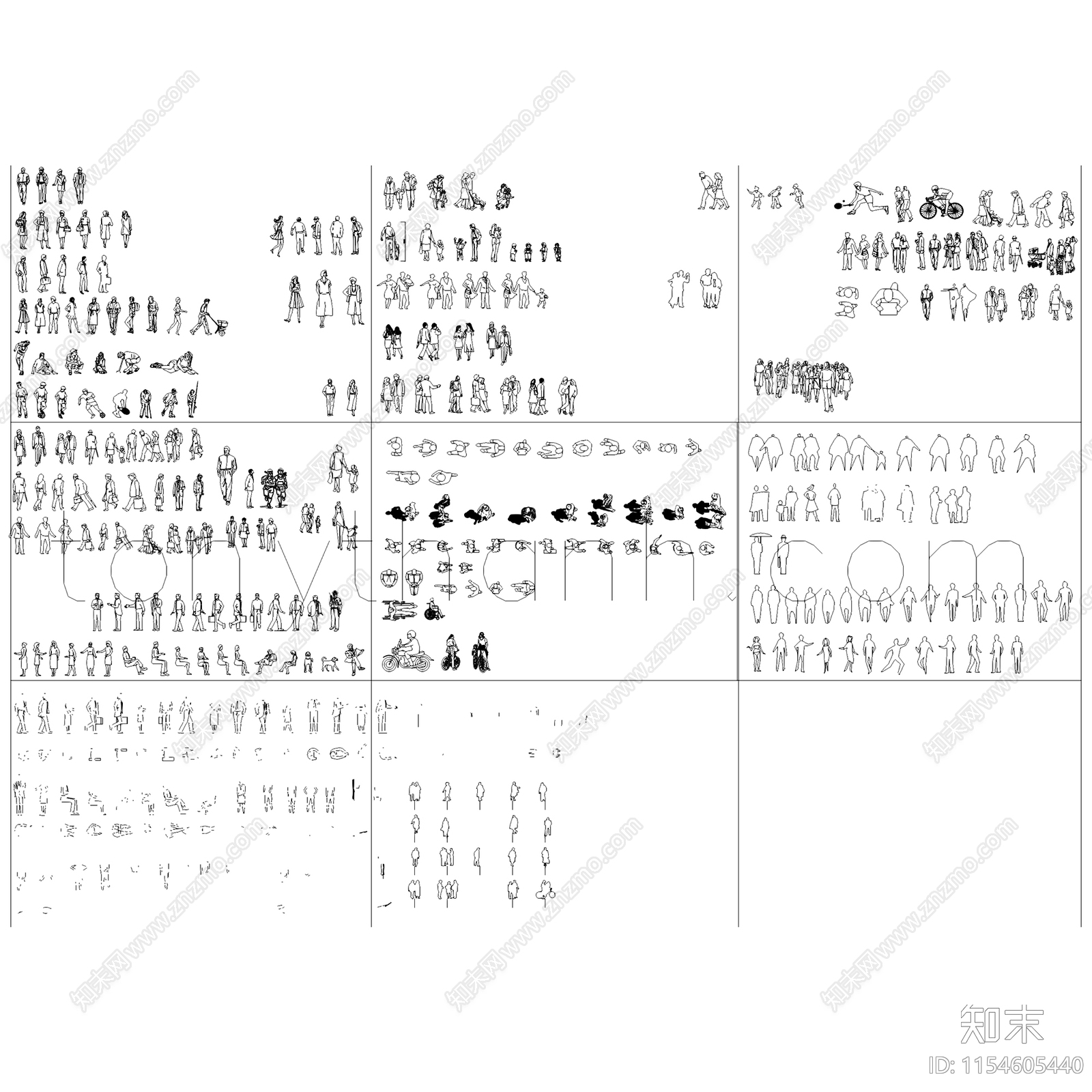 人物平立面cad施工图下载【ID:1154605440】