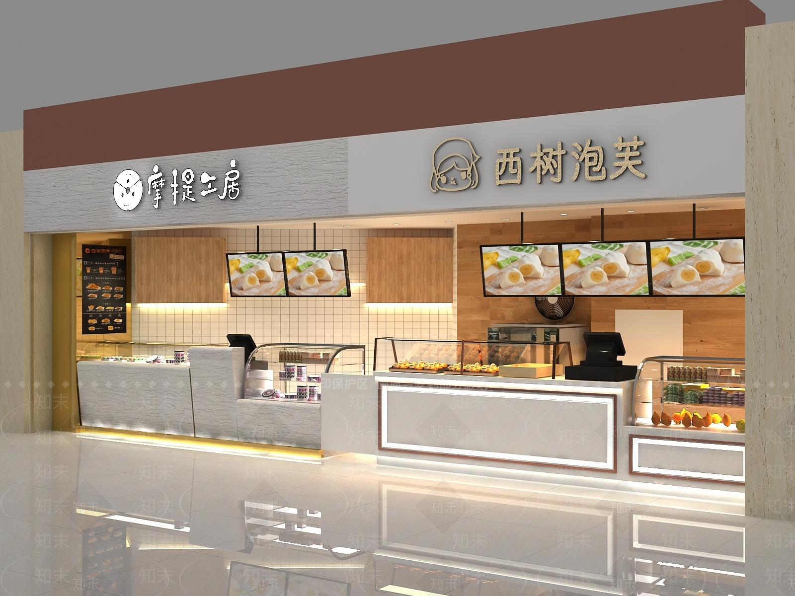 现代甜品面包店3D模型下载【ID:1154606725】