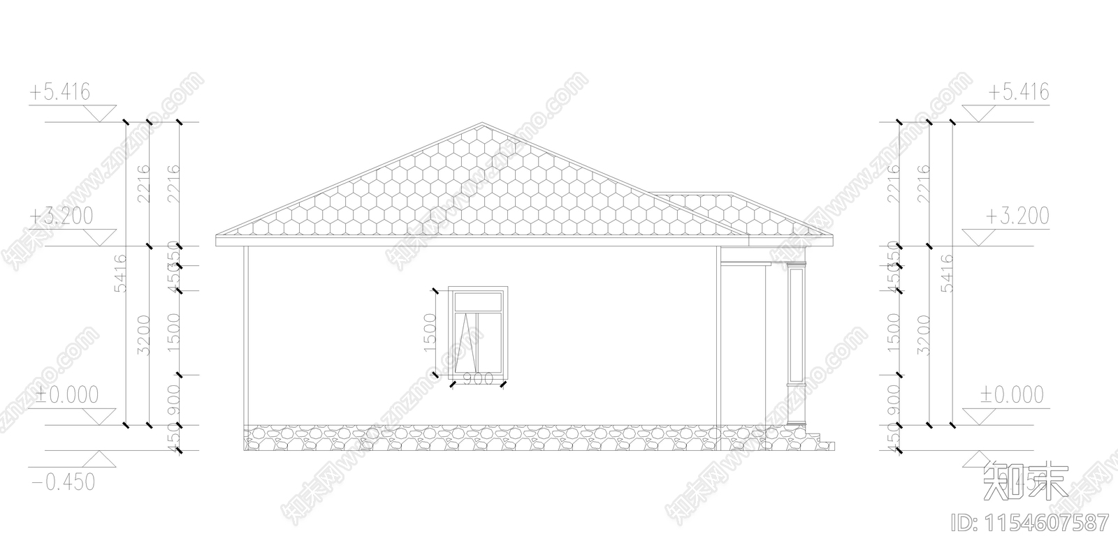 一层别墅自建房施工图下载【ID:1154607587】