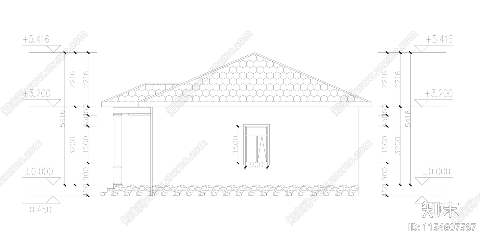 一层别墅自建房施工图下载【ID:1154607587】