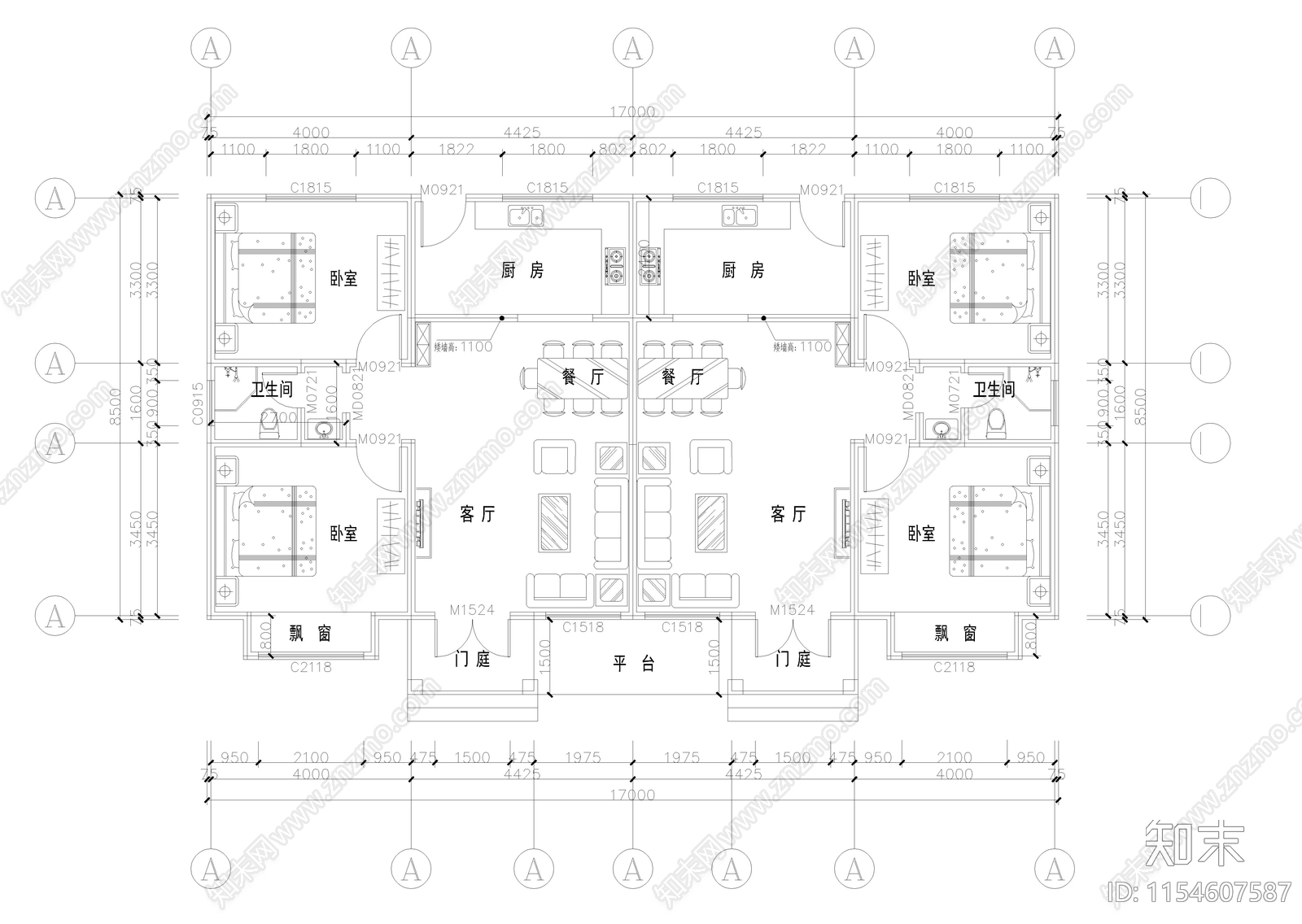 一层别墅自建房施工图下载【ID:1154607587】