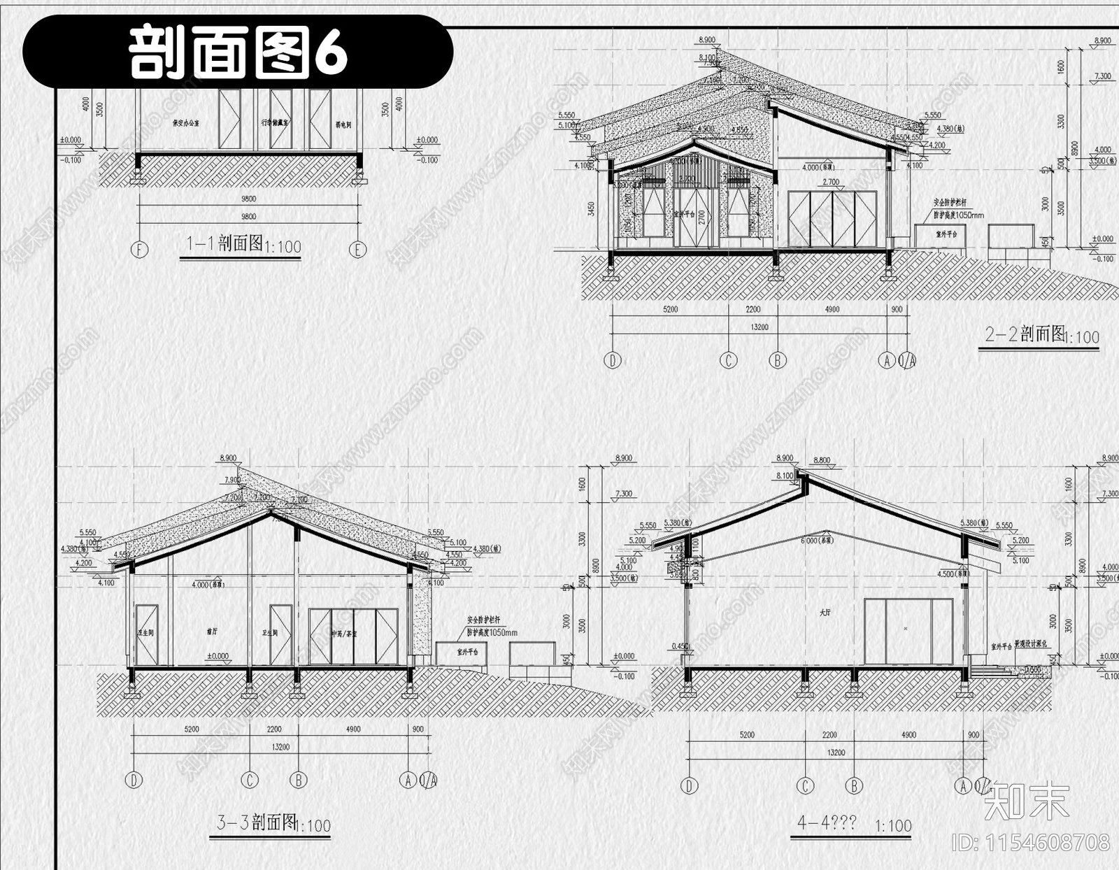 民宿酒店建筑总平面布局图立面图乡村客栈设计效果图施工图下载【ID:1154608708】