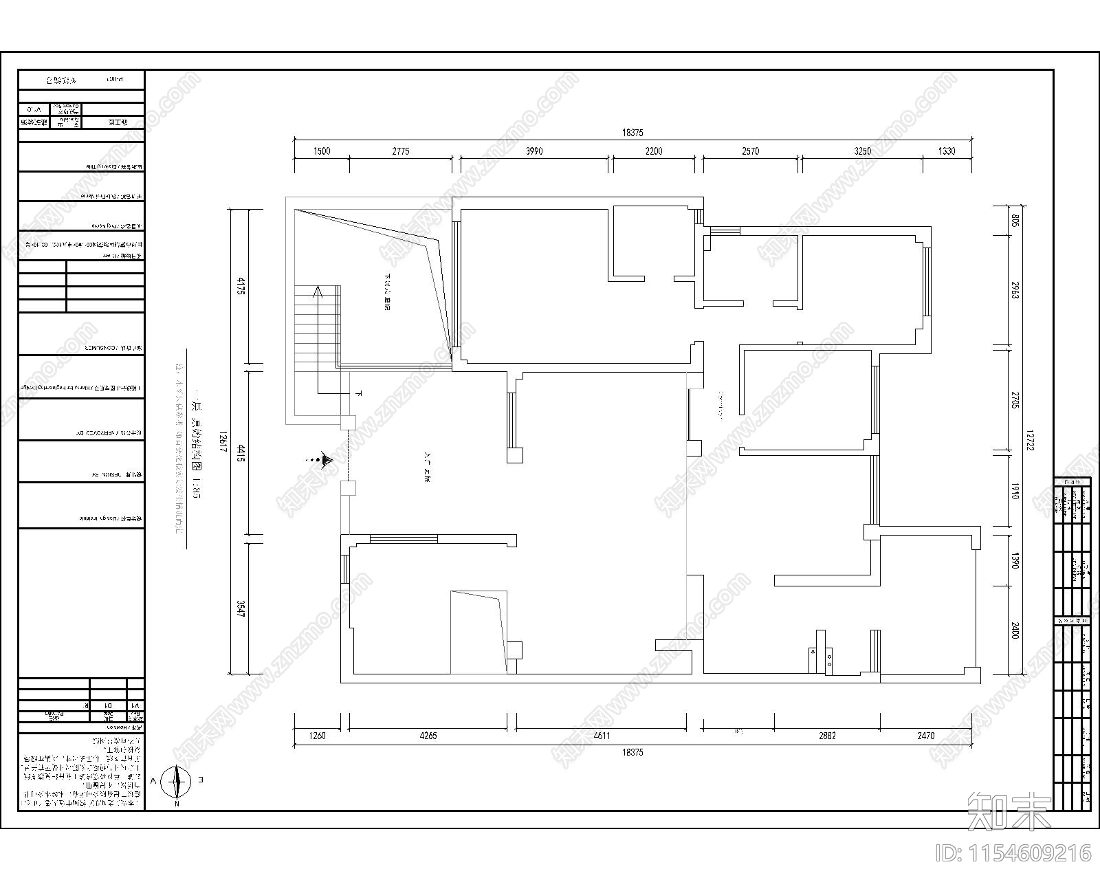 340平洋房室内cad施工图下载【ID:1154609216】