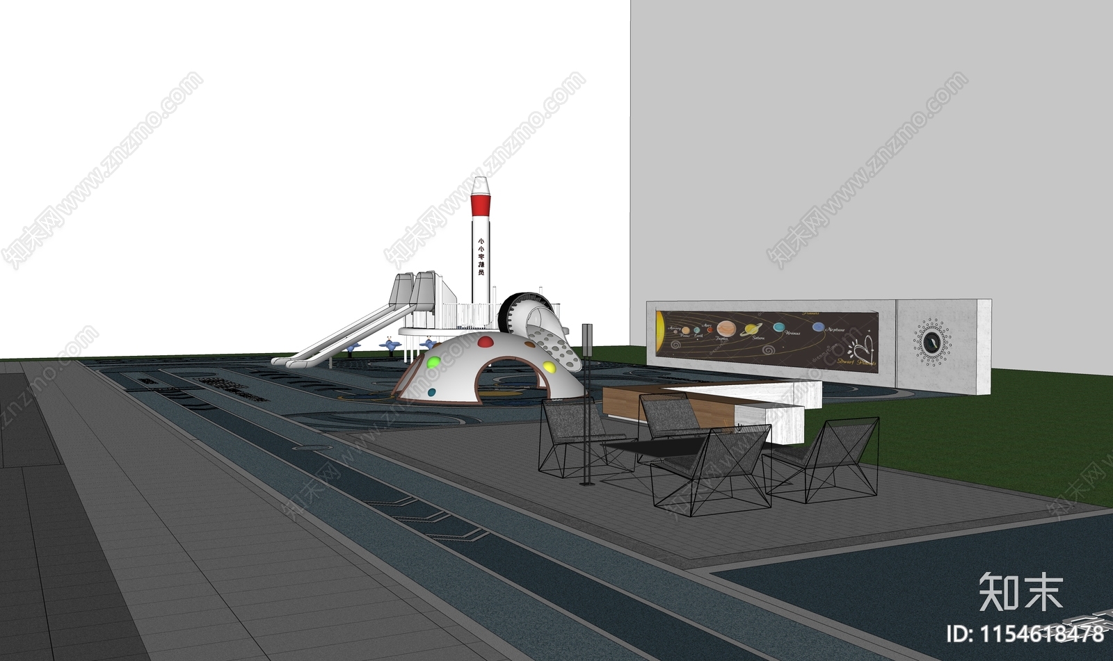 新中式小区大门SU模型下载【ID:1154618478】