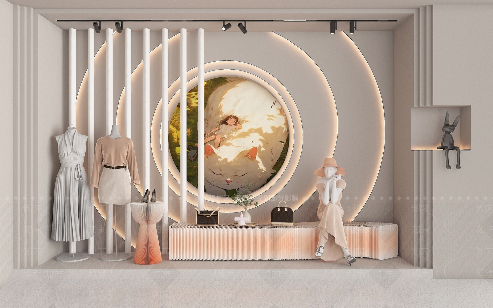 现代服装店橱窗SU模型下载【ID:1154619183】