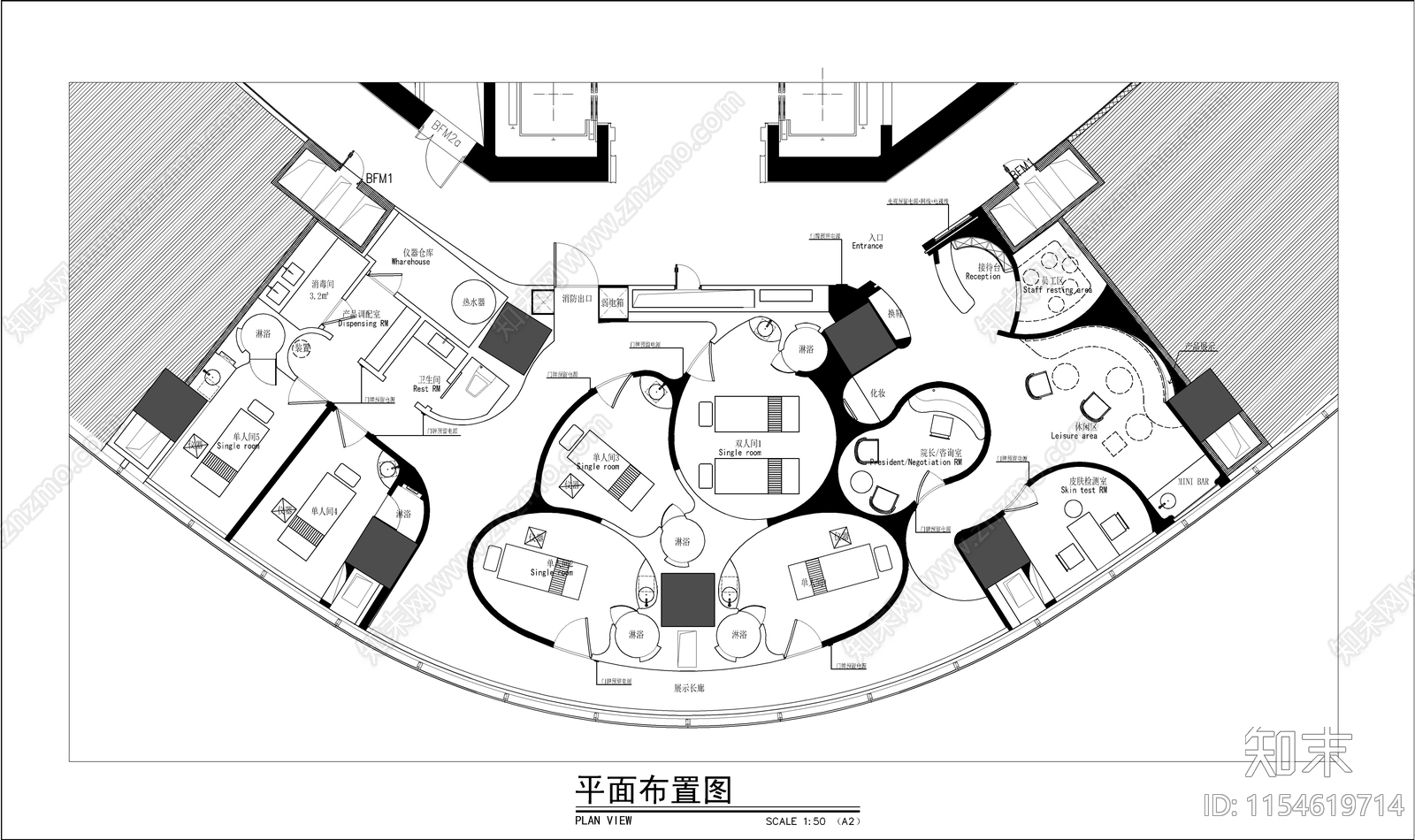 上海美肌美容院室内cad施工图下载【ID:1154619714】