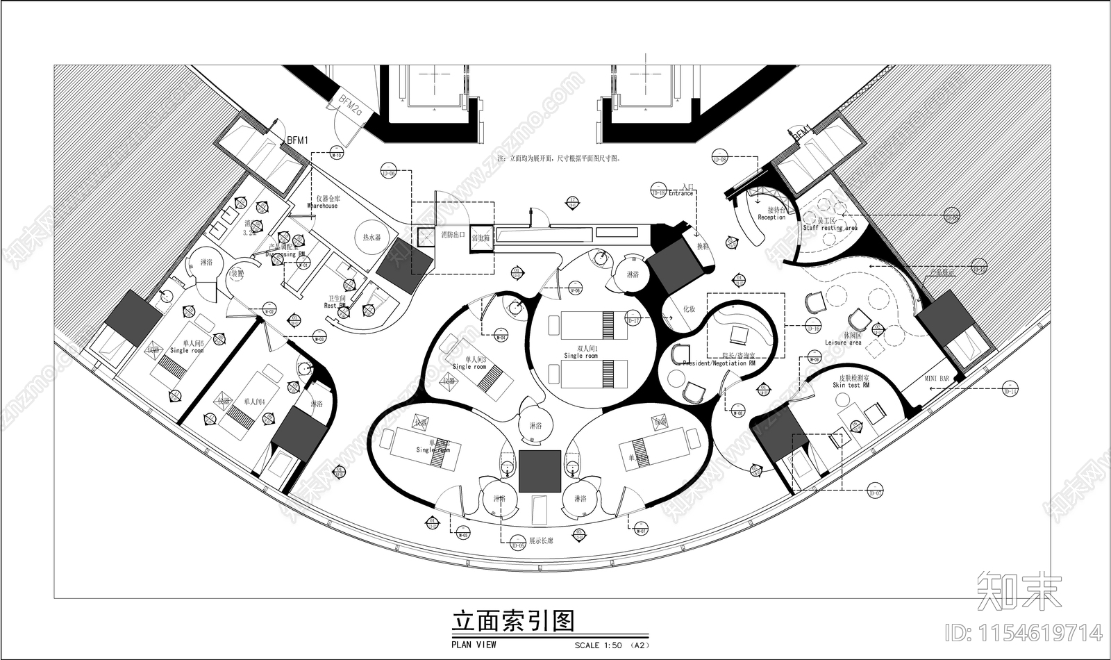 上海美肌美容院室内cad施工图下载【ID:1154619714】