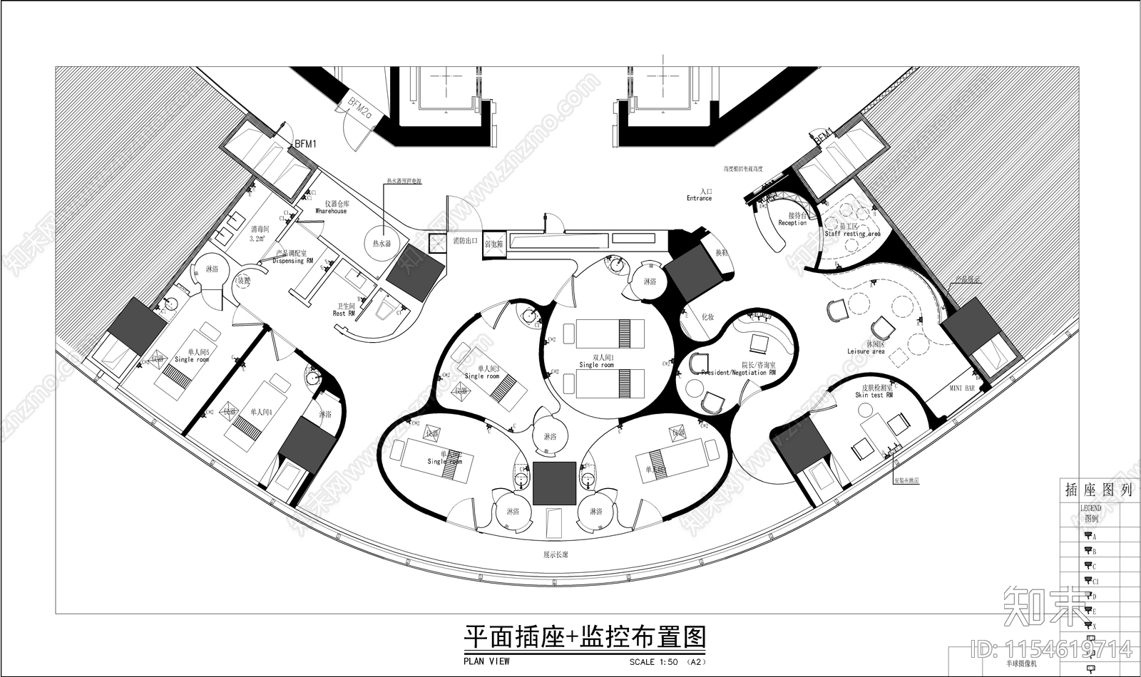 上海美肌美容院室内cad施工图下载【ID:1154619714】