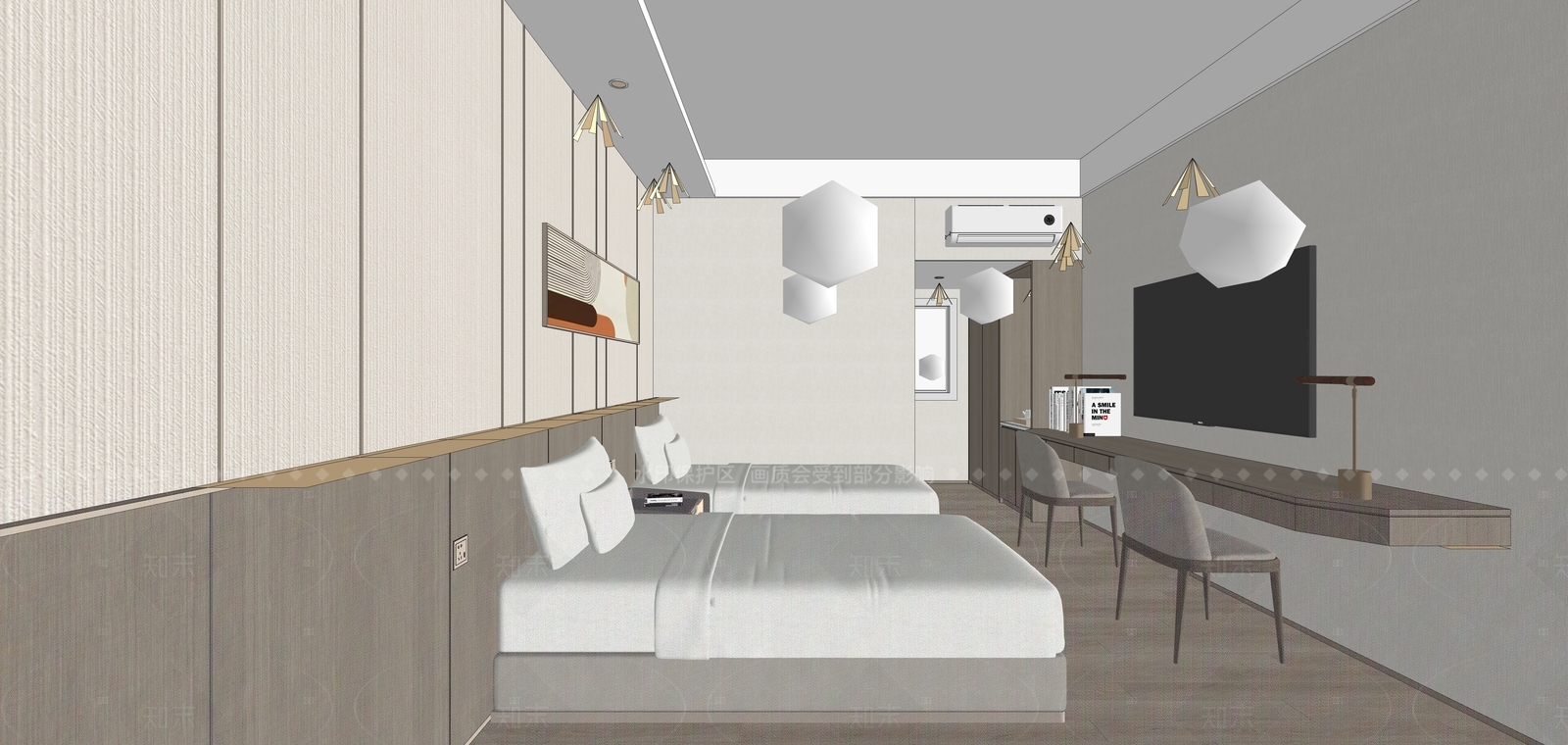 现代学校宿舍SU模型下载【ID:1154620767】