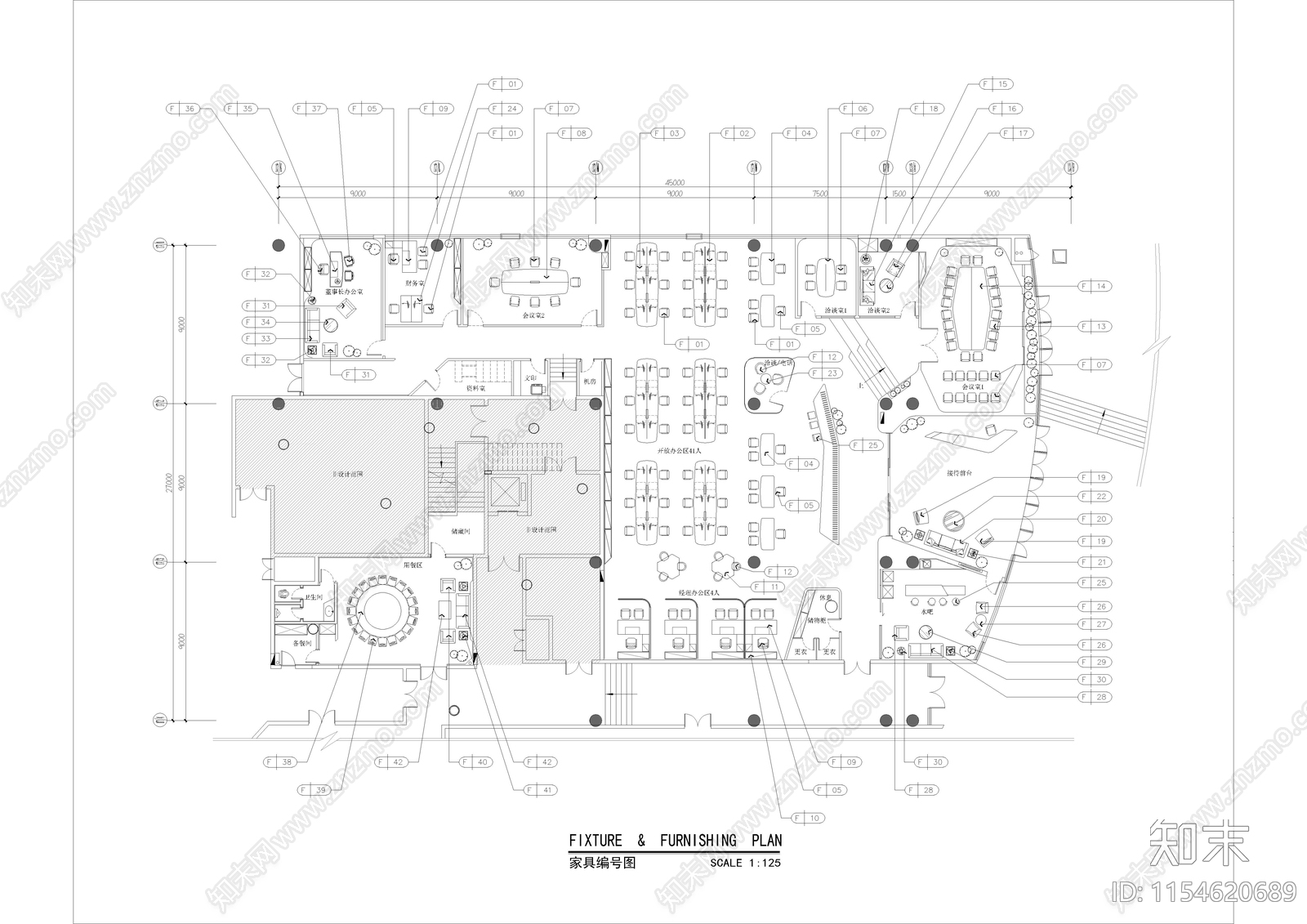 科技独立办公室室内施工图下载【ID:1154620689】