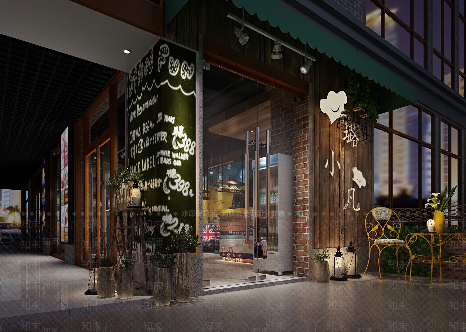 工业复古风咖啡店3D模型下载【ID:1154620789】