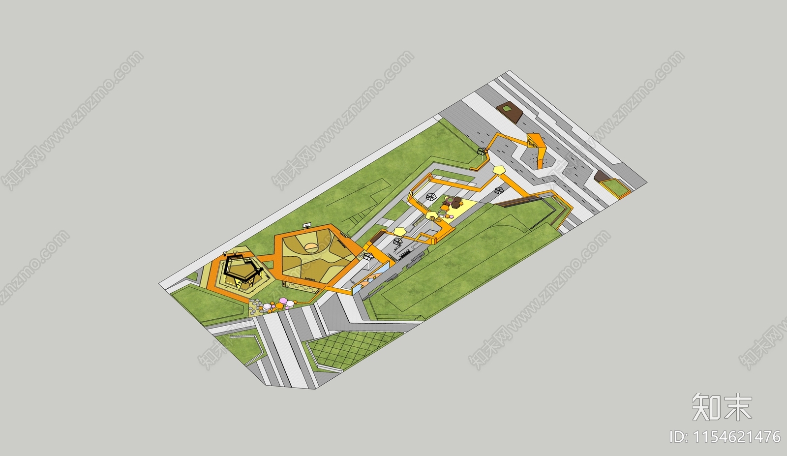 现代口袋公园SU模型下载【ID:1154621476】