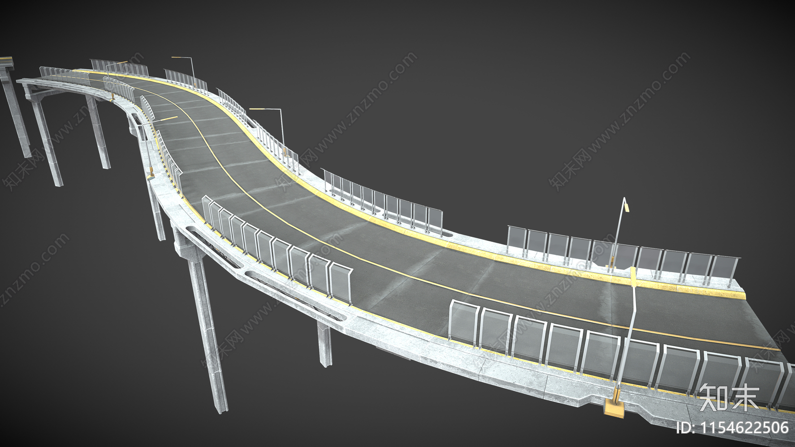 现代赛博朋克科幻桥3D模型下载【ID:1154622506】