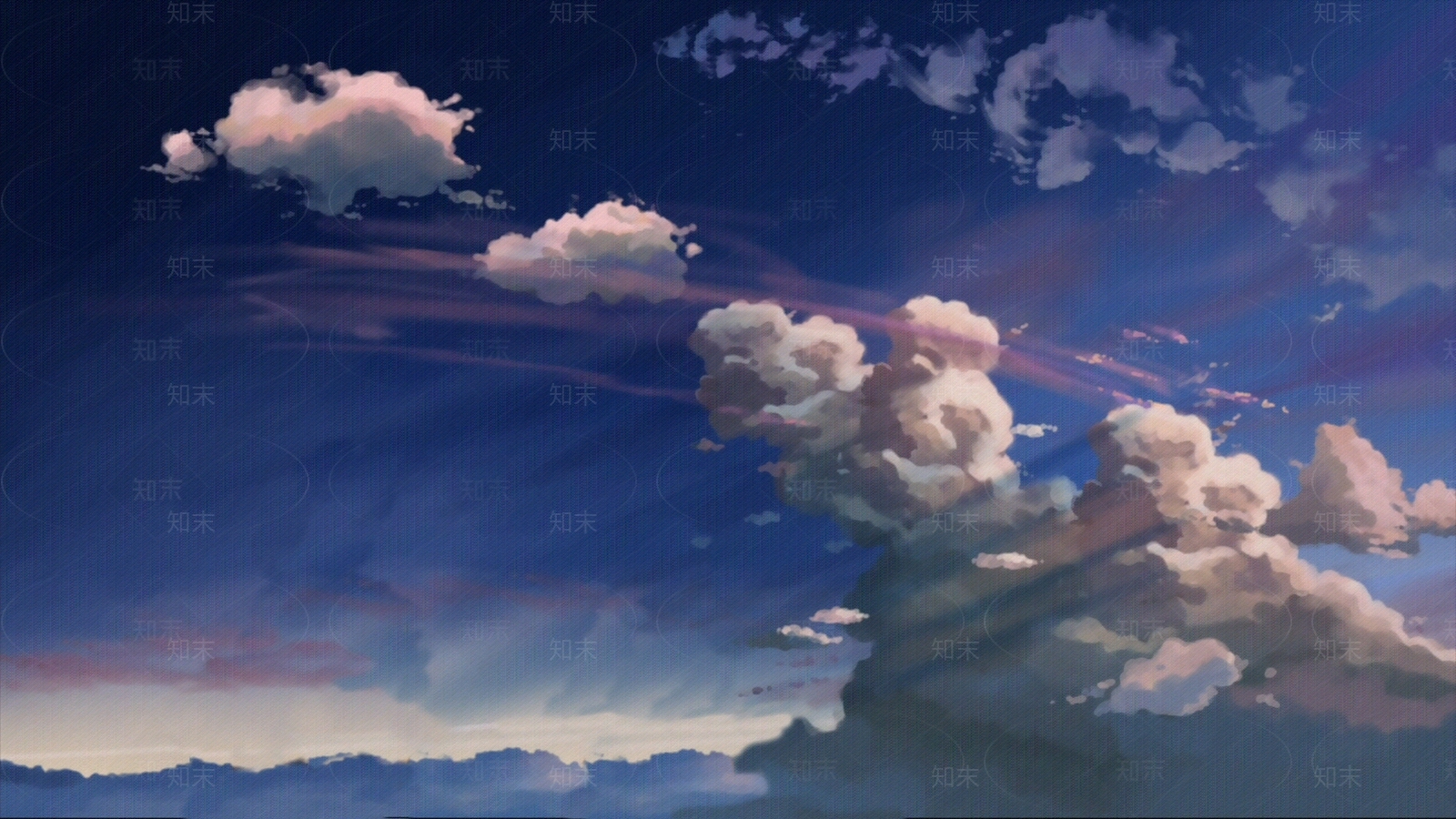 漫画风清晨天空贴图下载【ID:1154623591】
