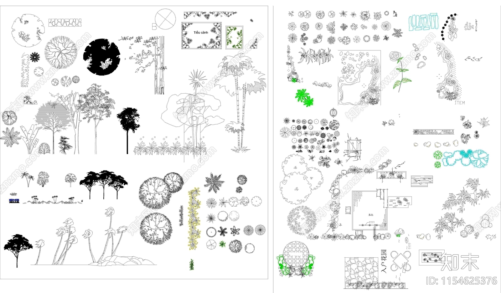 小品植物景观图库施工图下载【ID:1154625376】