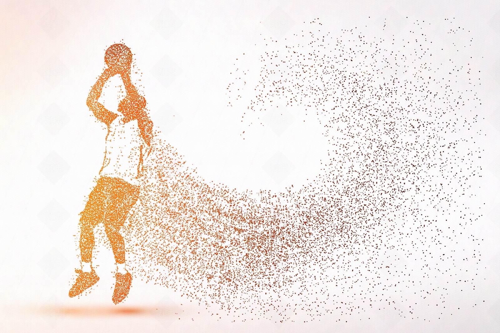 创意灌篮粒子剪影贴图下载【ID:1154626382】