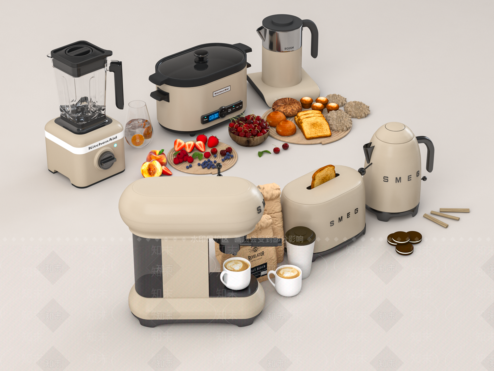 厨房电器3D模型下载【ID:1154628086】