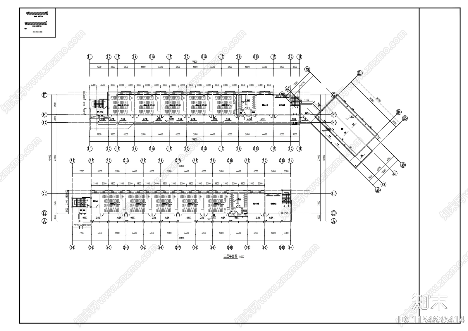 教学楼建筑cad施工图下载【ID:1154636414】