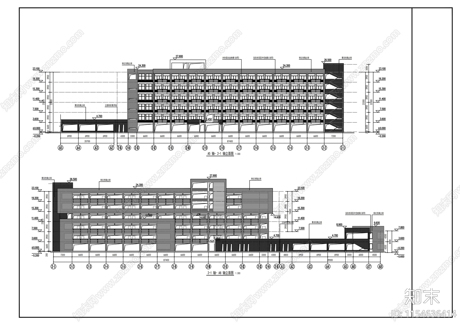 教学楼建筑cad施工图下载【ID:1154636414】