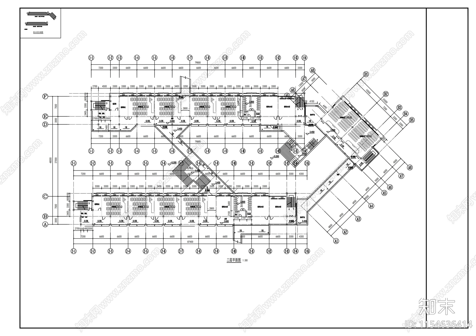 教学楼建筑cad施工图下载【ID:1154636414】