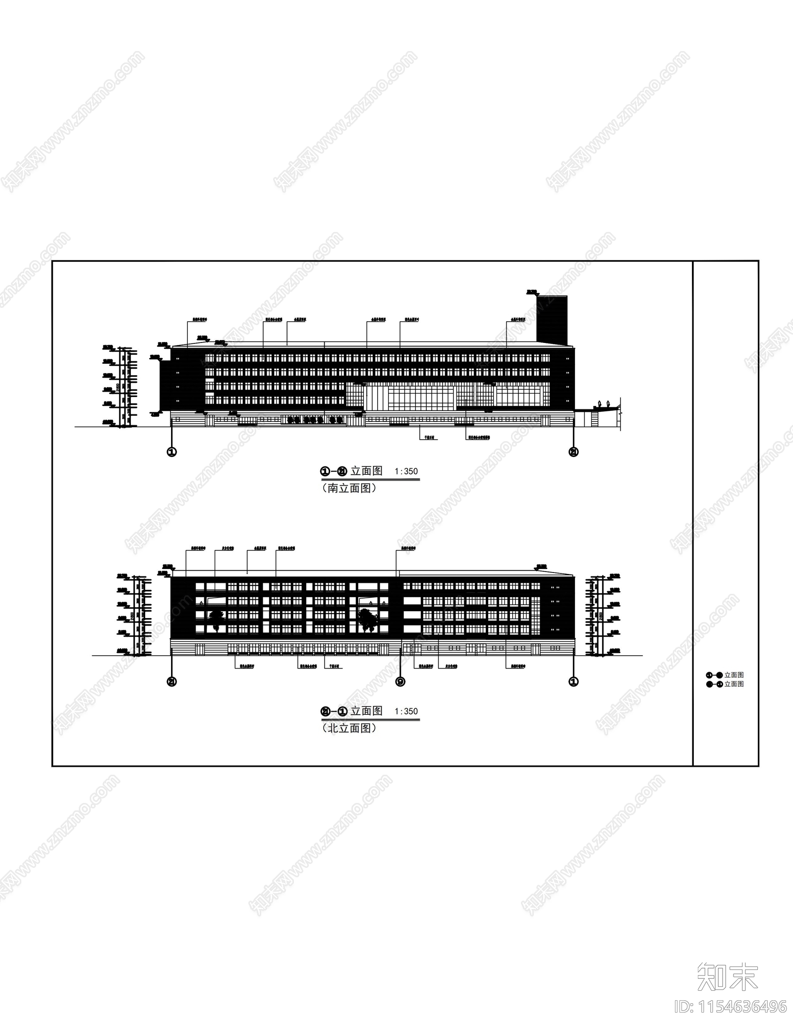 教学楼图书信息楼看台建筑cad施工图下载【ID:1154636496】