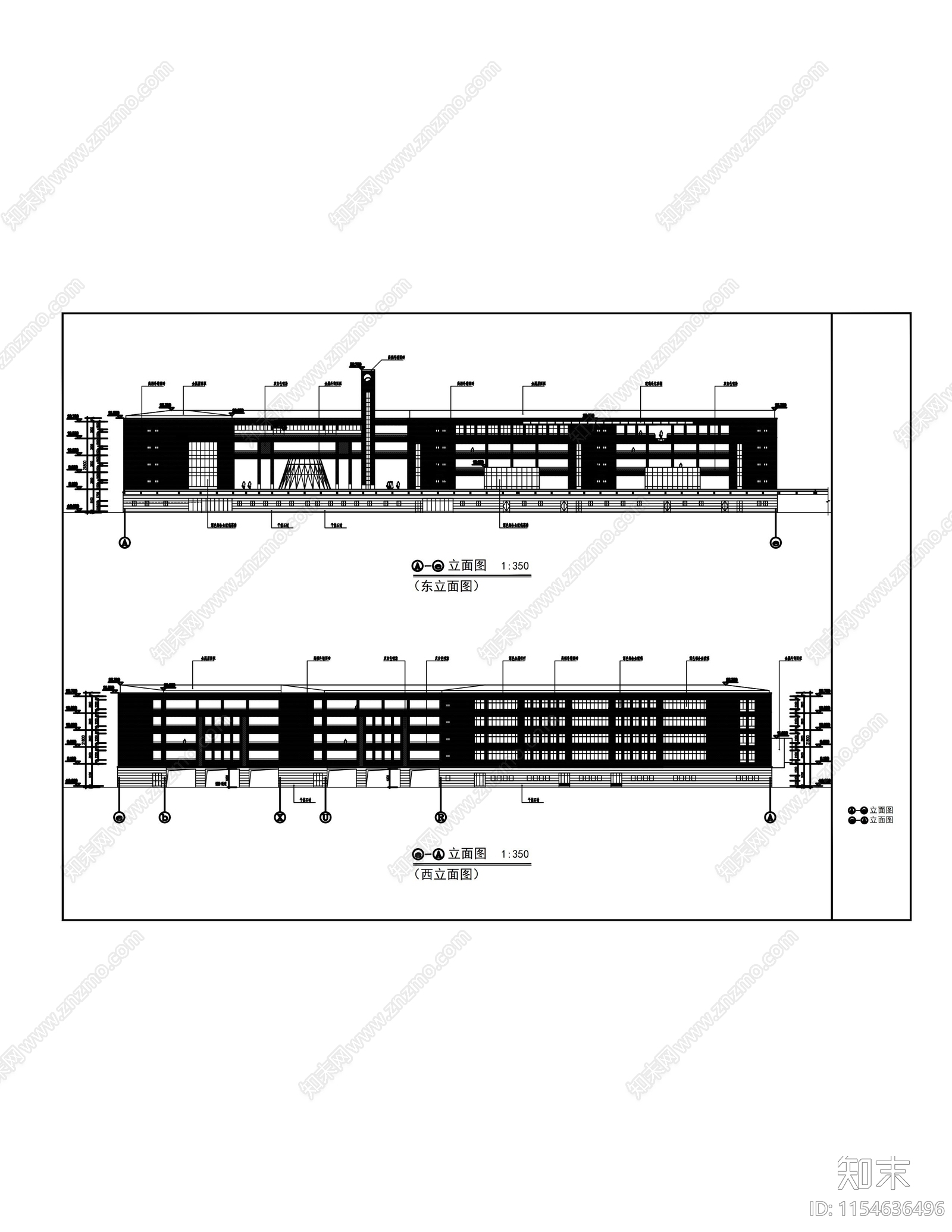 教学楼图书信息楼看台建筑cad施工图下载【ID:1154636496】