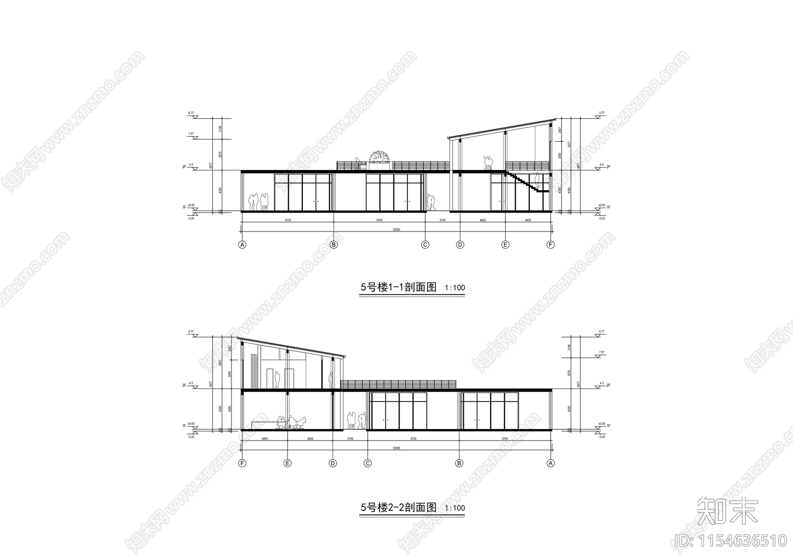 两层市级中学改造建筑cad施工图下载【ID:1154636510】