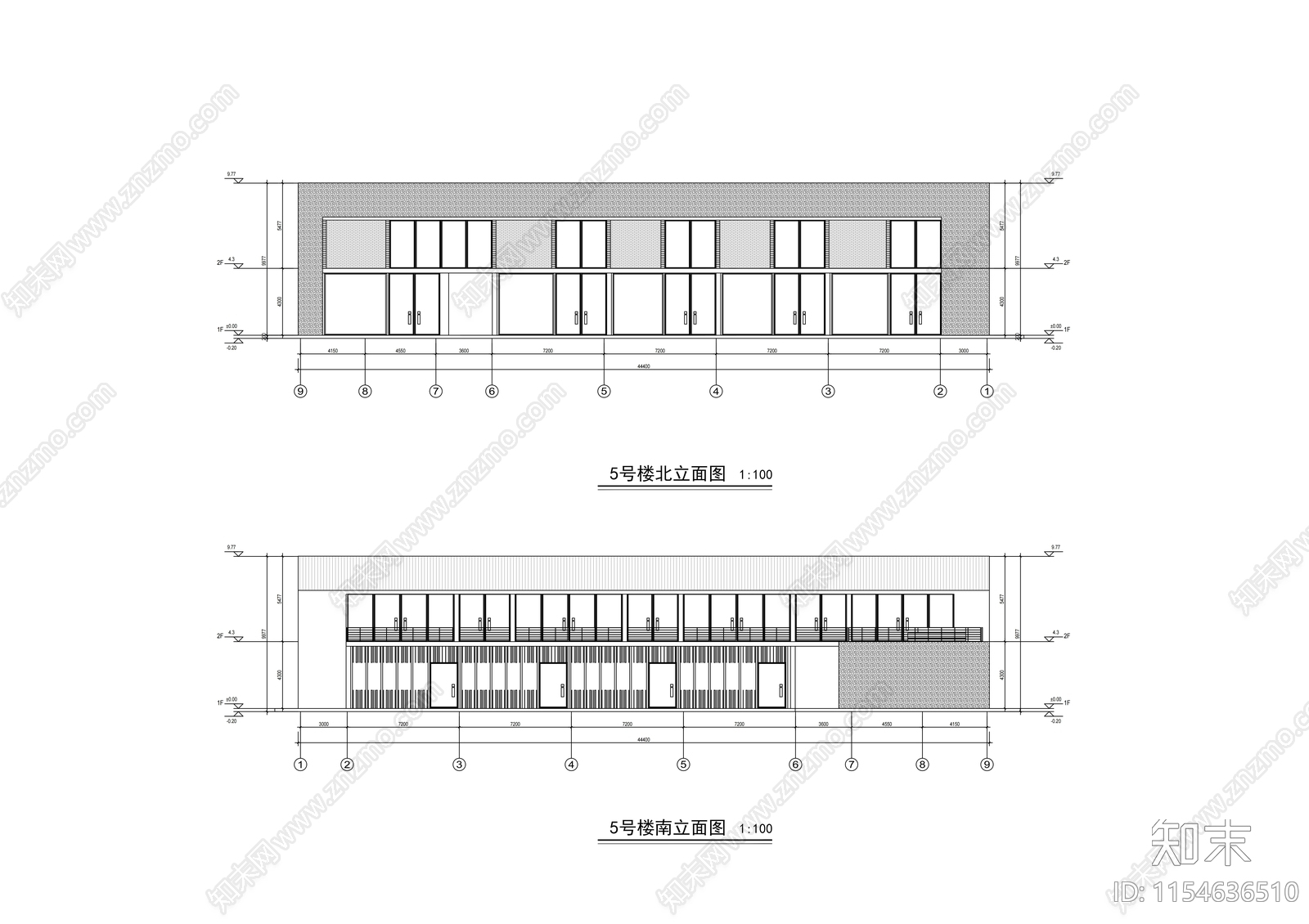 两层市级中学改造建筑cad施工图下载【ID:1154636510】