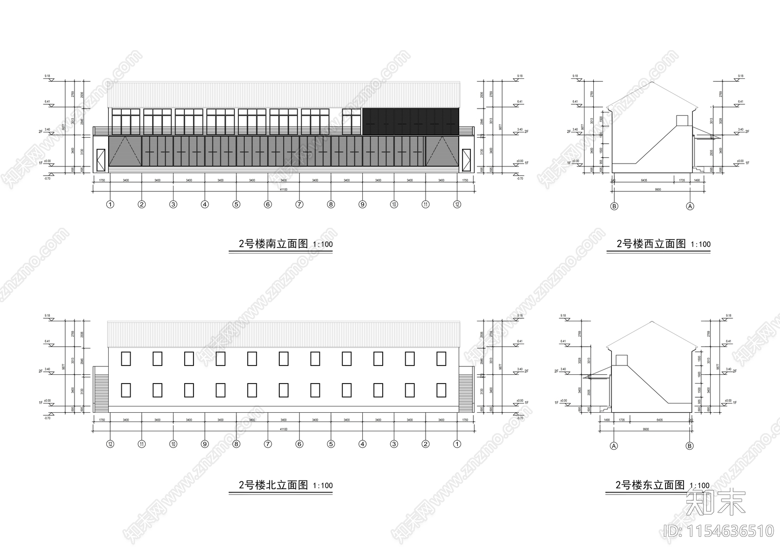 两层市级中学改造建筑cad施工图下载【ID:1154636510】