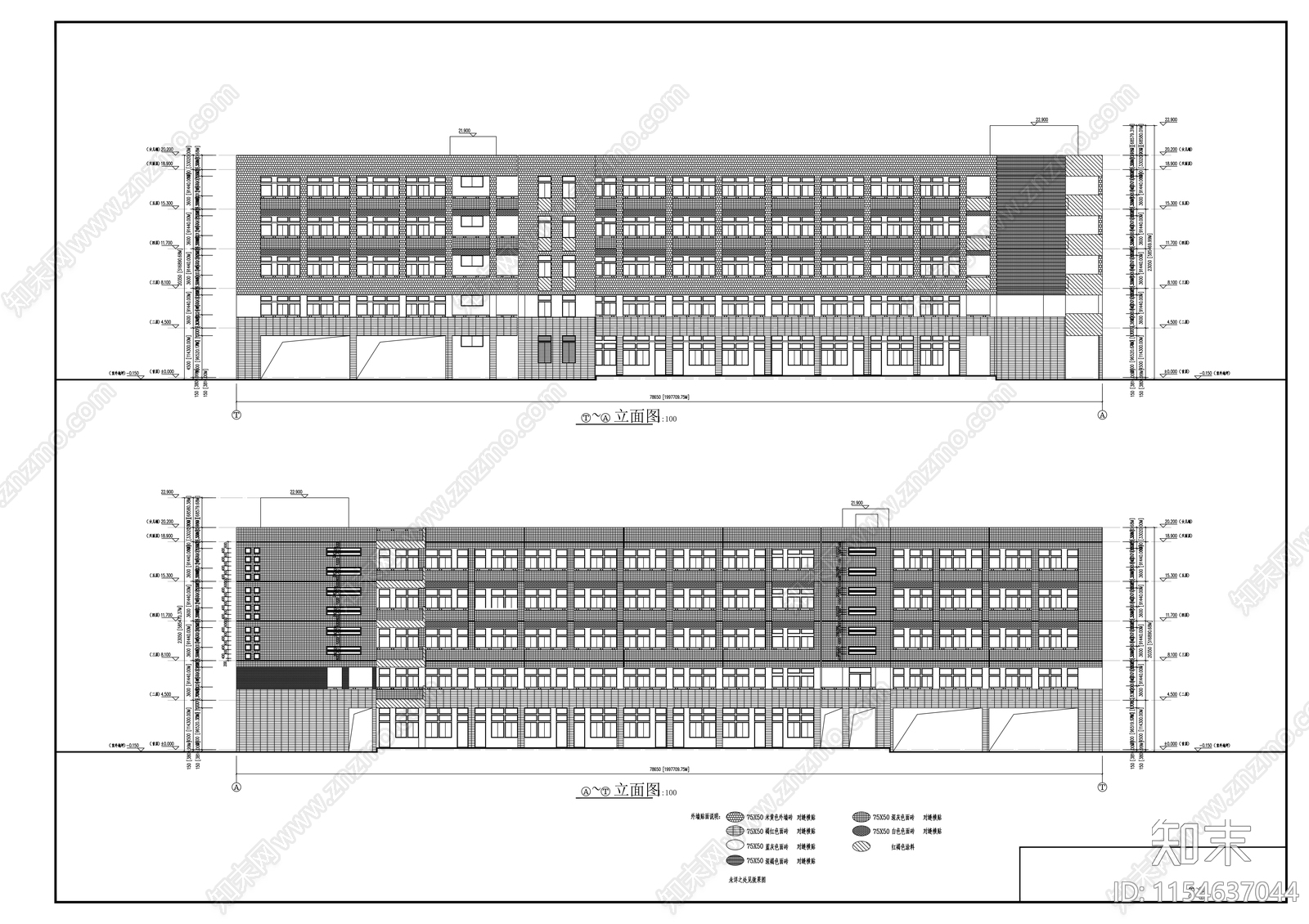 旅游度假区初级中学建筑cad施工图下载【ID:1154637044】