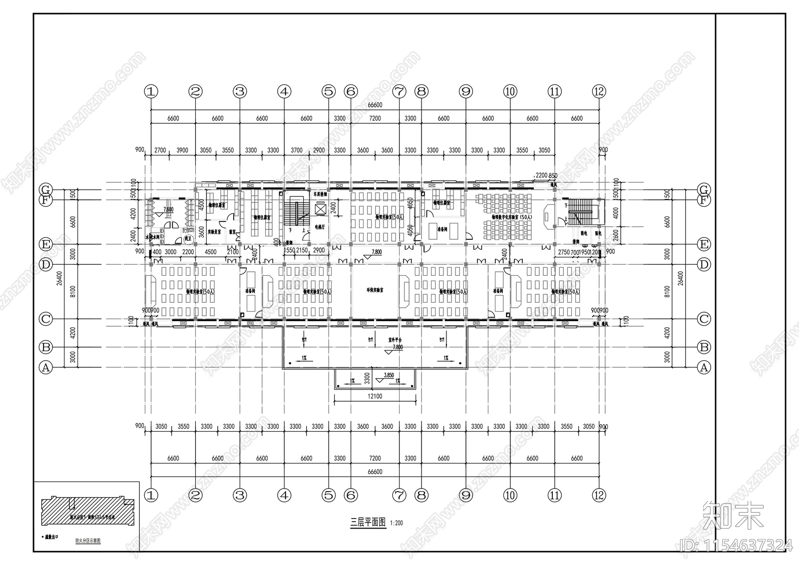 实验楼建筑cad施工图下载【ID:1154637324】