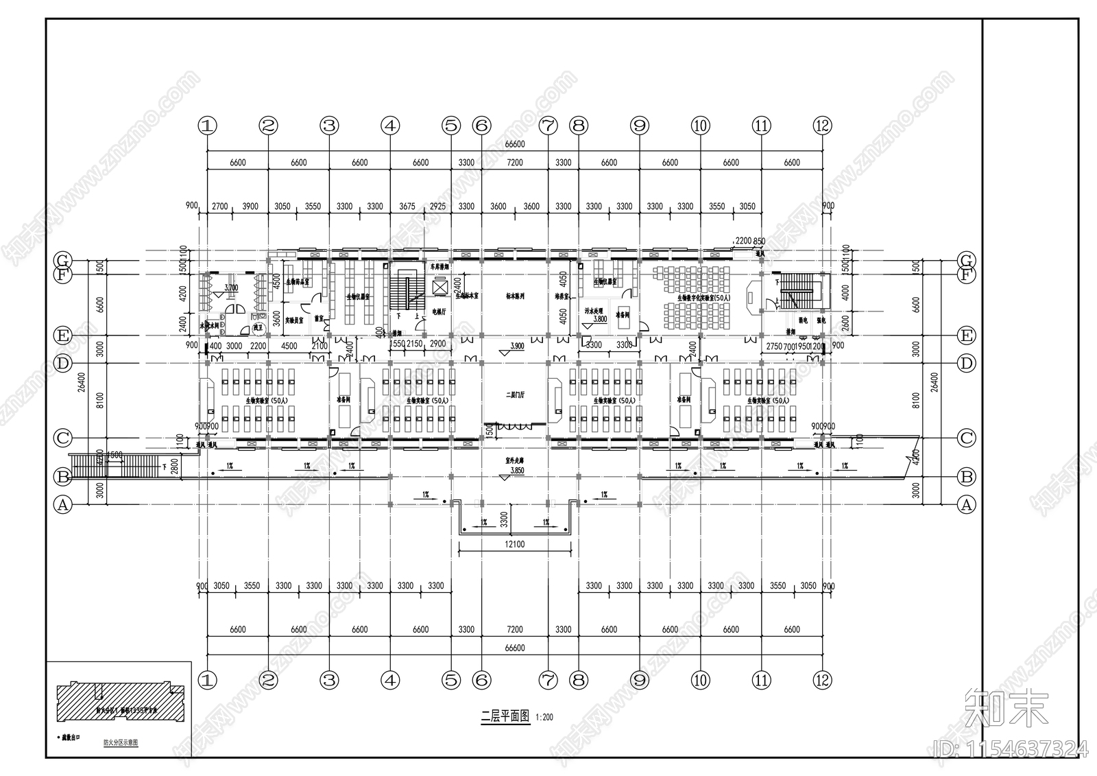 实验楼建筑cad施工图下载【ID:1154637324】