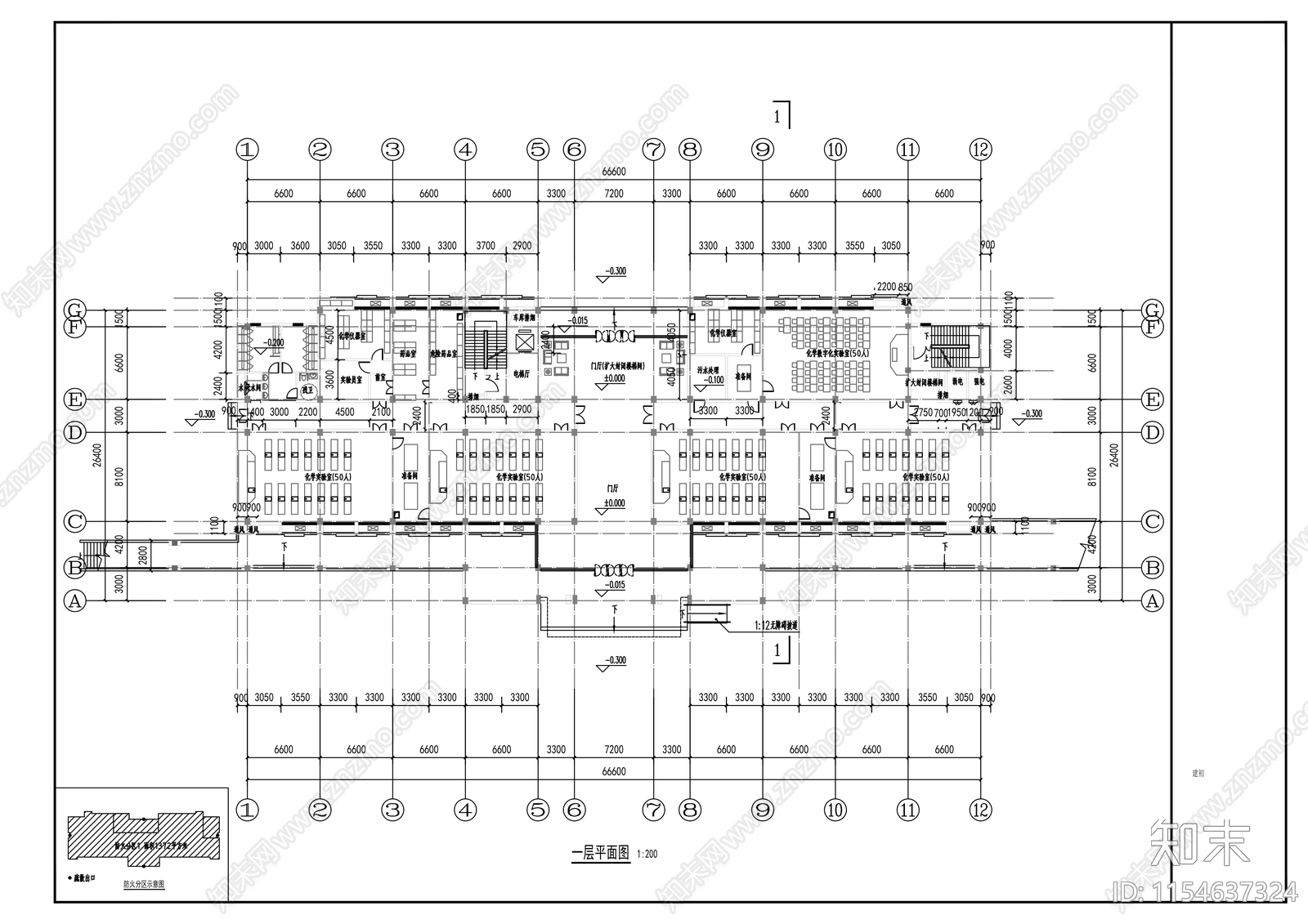 实验楼建筑cad施工图下载【ID:1154637324】
