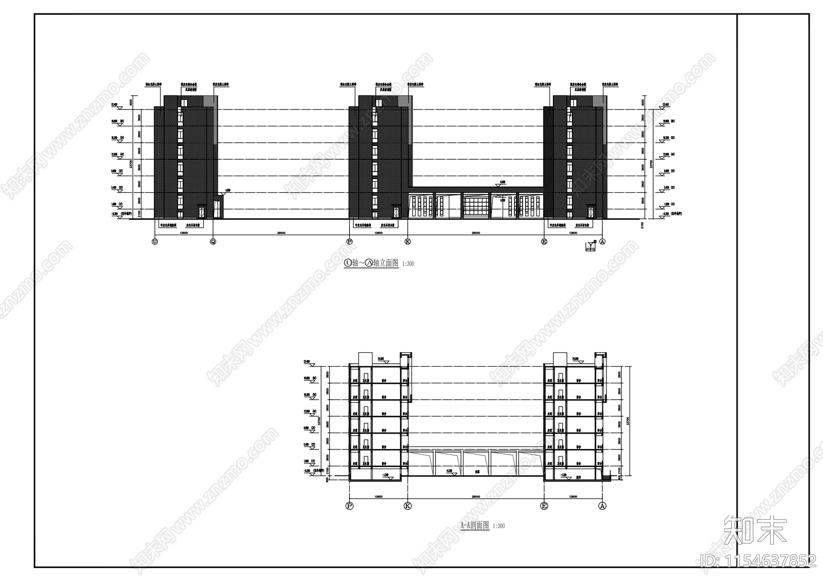 学生宿舍楼建筑施工图下载【ID:1154637852】