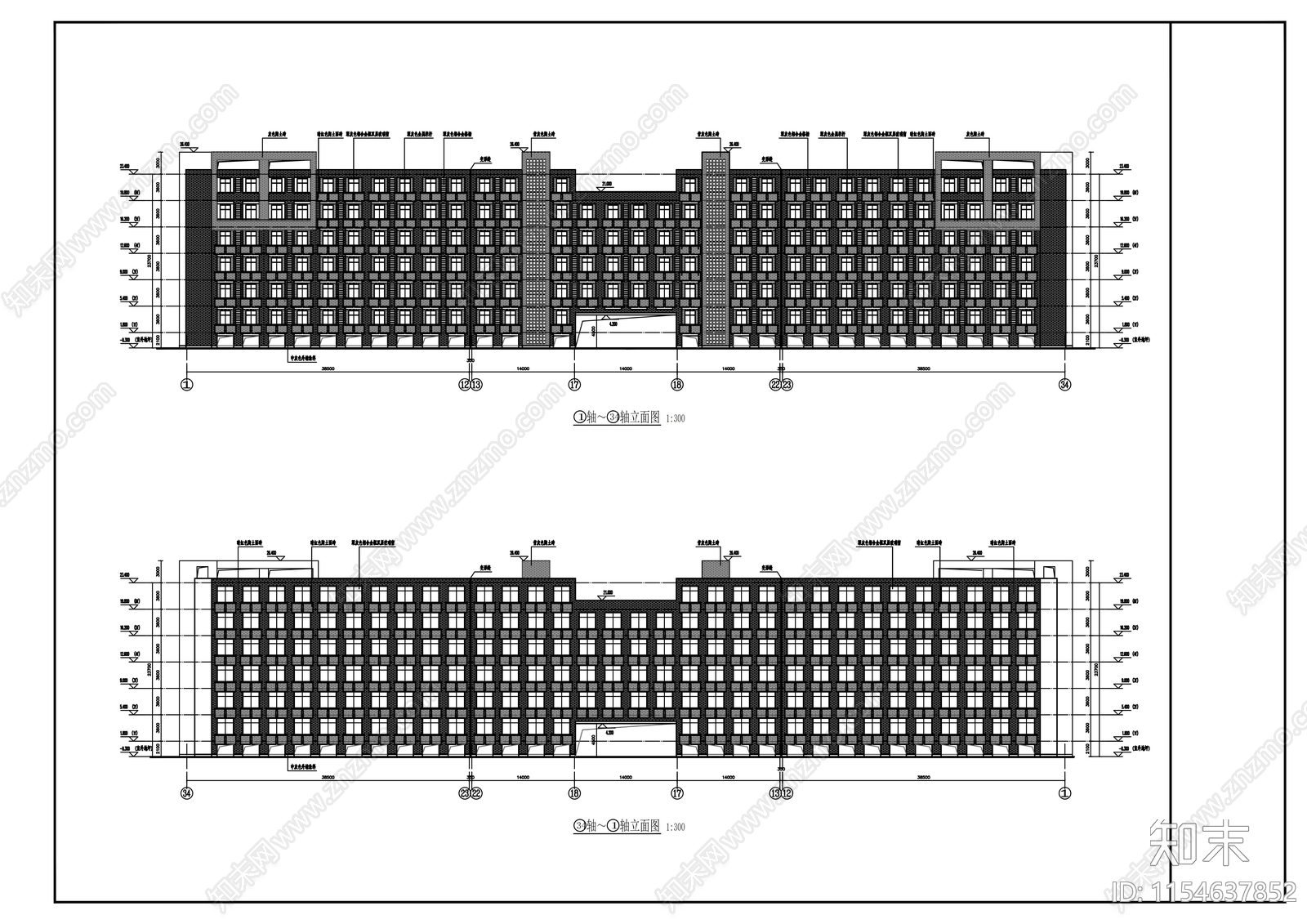 学生宿舍楼建筑施工图下载【ID:1154637852】