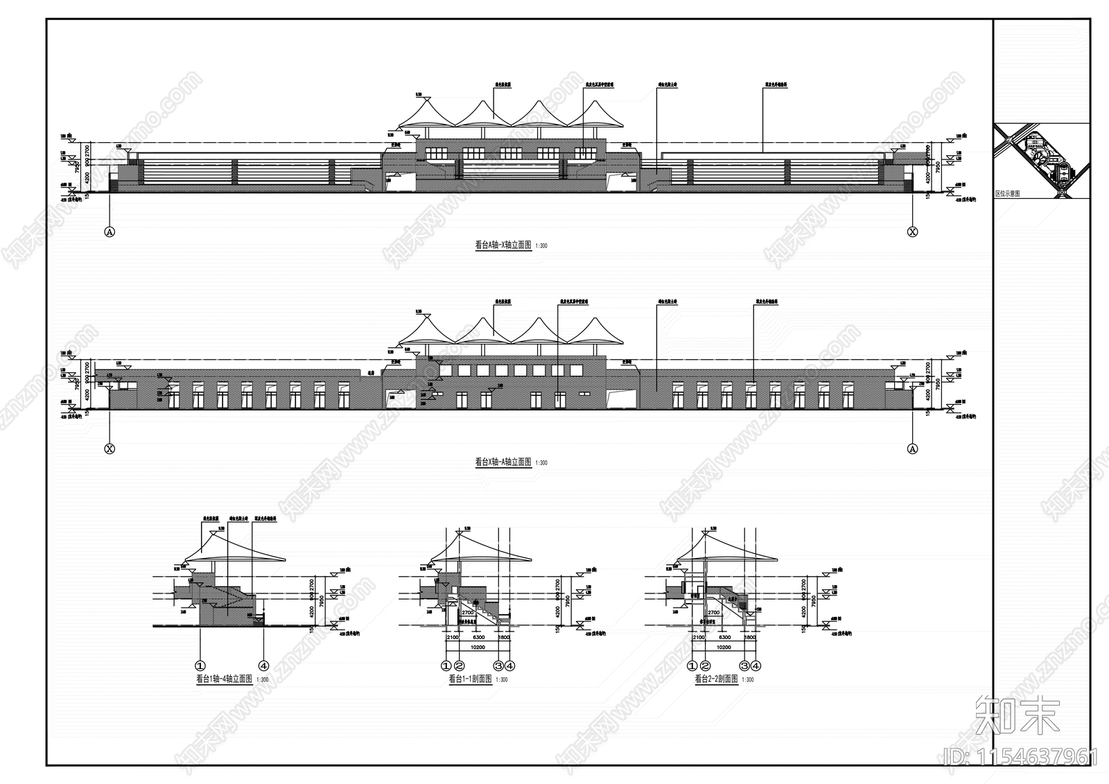 艺术楼大报告厅体育馆办公综合楼看台建筑cad施工图下载【ID:1154637961】