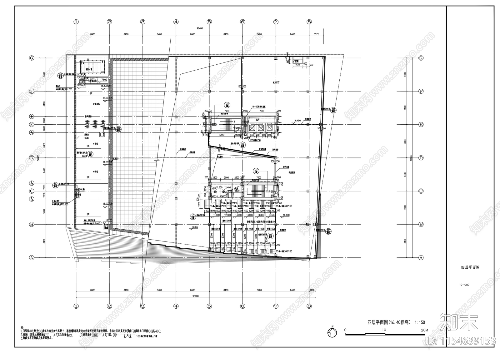 多层悬挑式综合型规划展览馆建筑cad施工图下载【ID:1154639153】